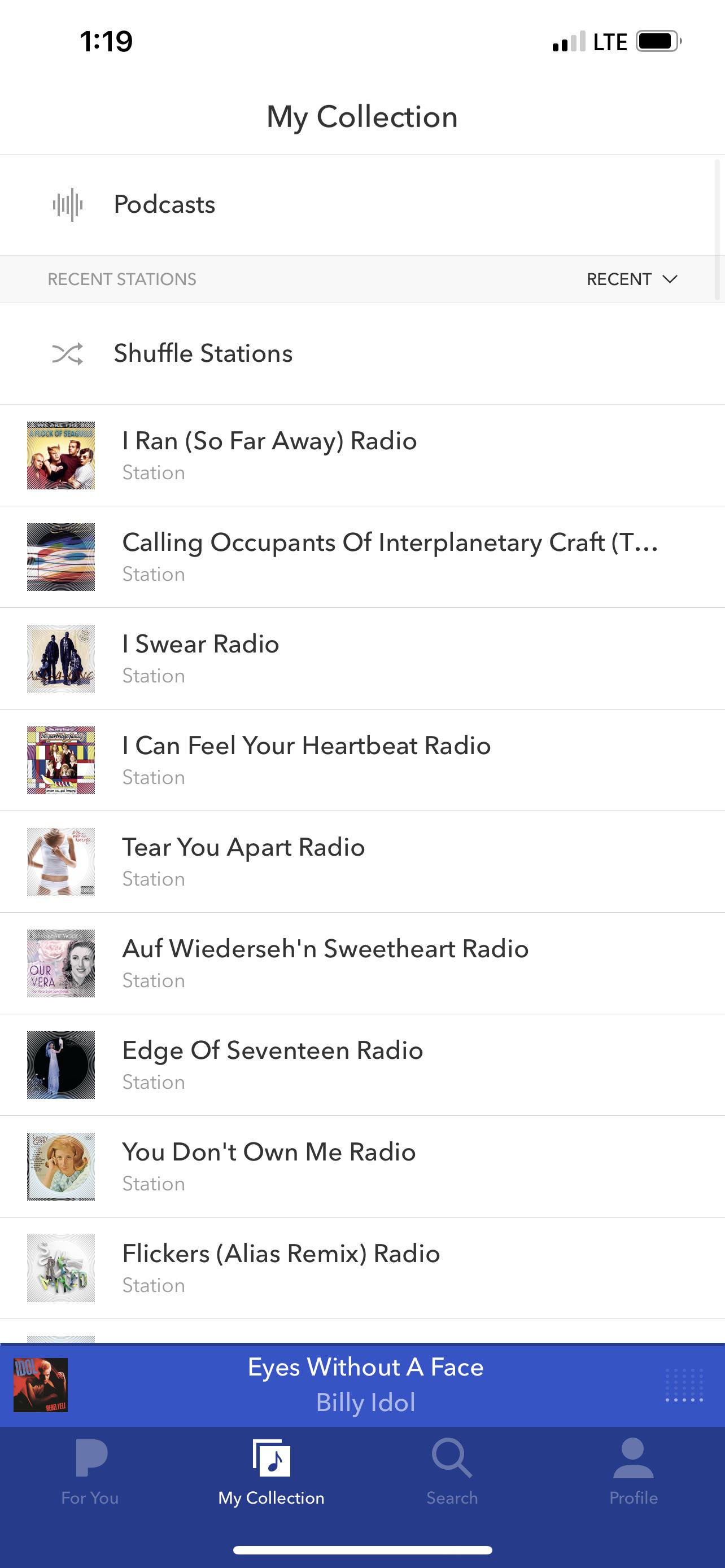 Tried to make a collection of stations on Pandora that, imo, best