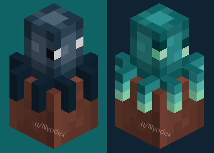 Modeled some squids in pots! Minecraft
