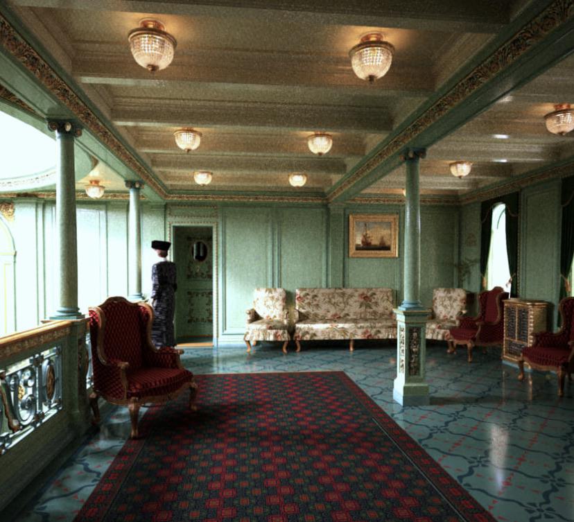 A great render of the RMS Olympic’s Boat Deck Landing after it was