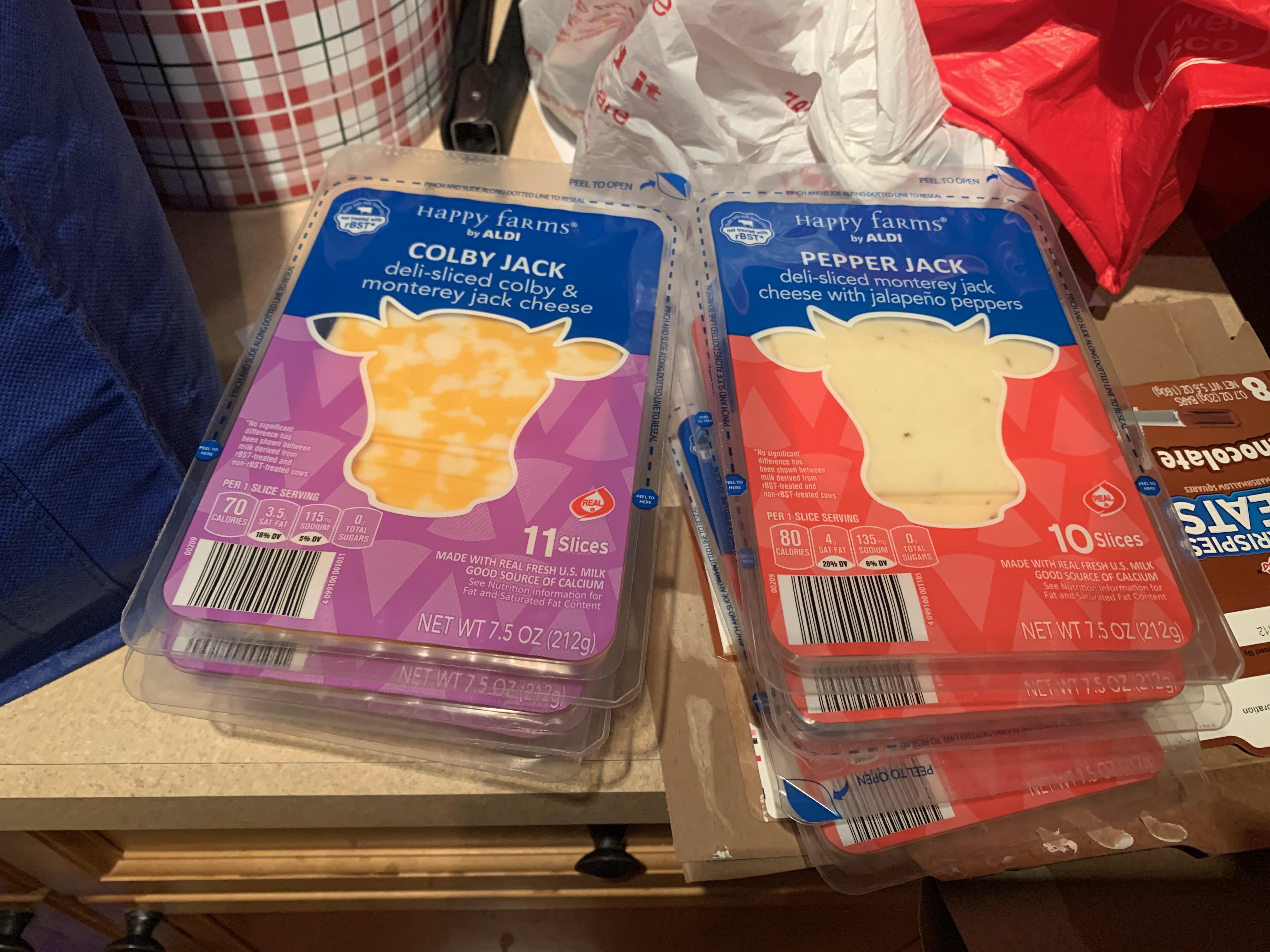 Aldi sells Colby Jack in packs of 11, but Pepper Jack in 10packs. r