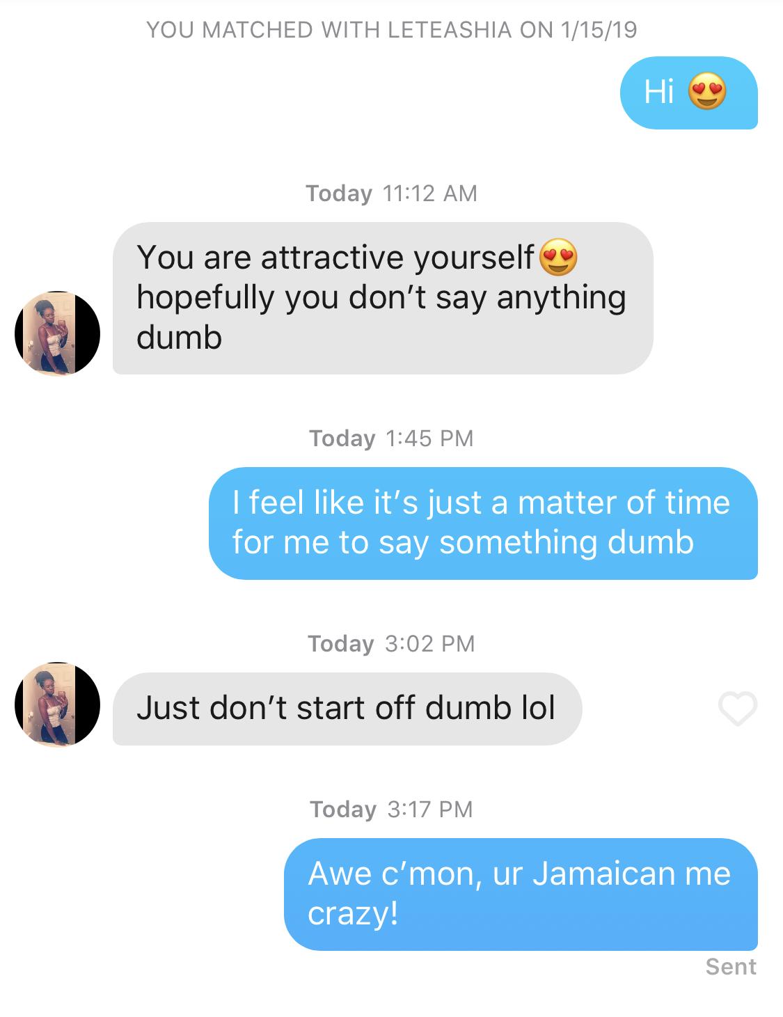 She said she was from Jamaica r/Tinder