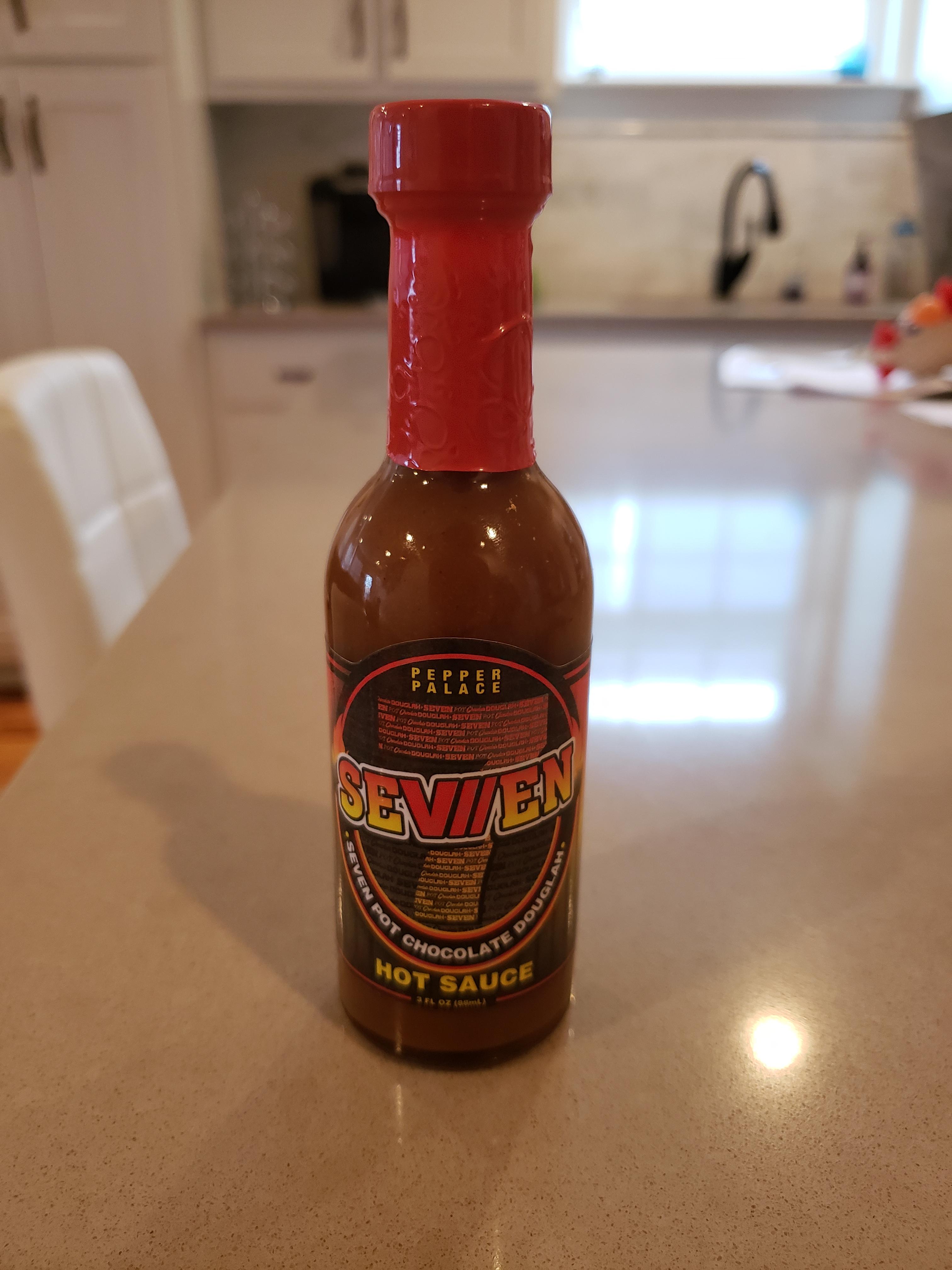 Found an interesting sauce in a Pepper Palace in Asheville. Seven Pot Chocolate Douglah hot