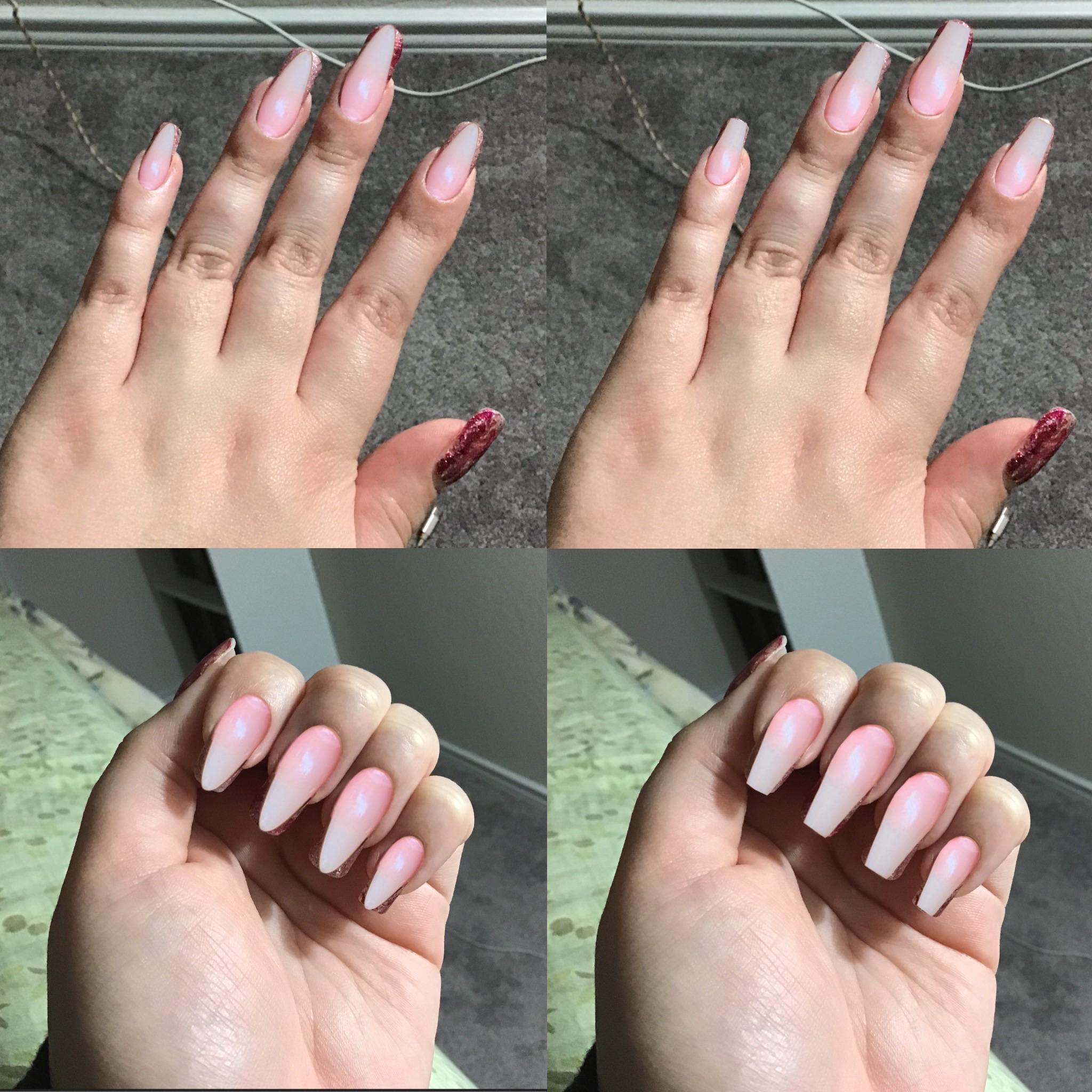 Unsure about what shape to file my nails, help! Stuck between coffin