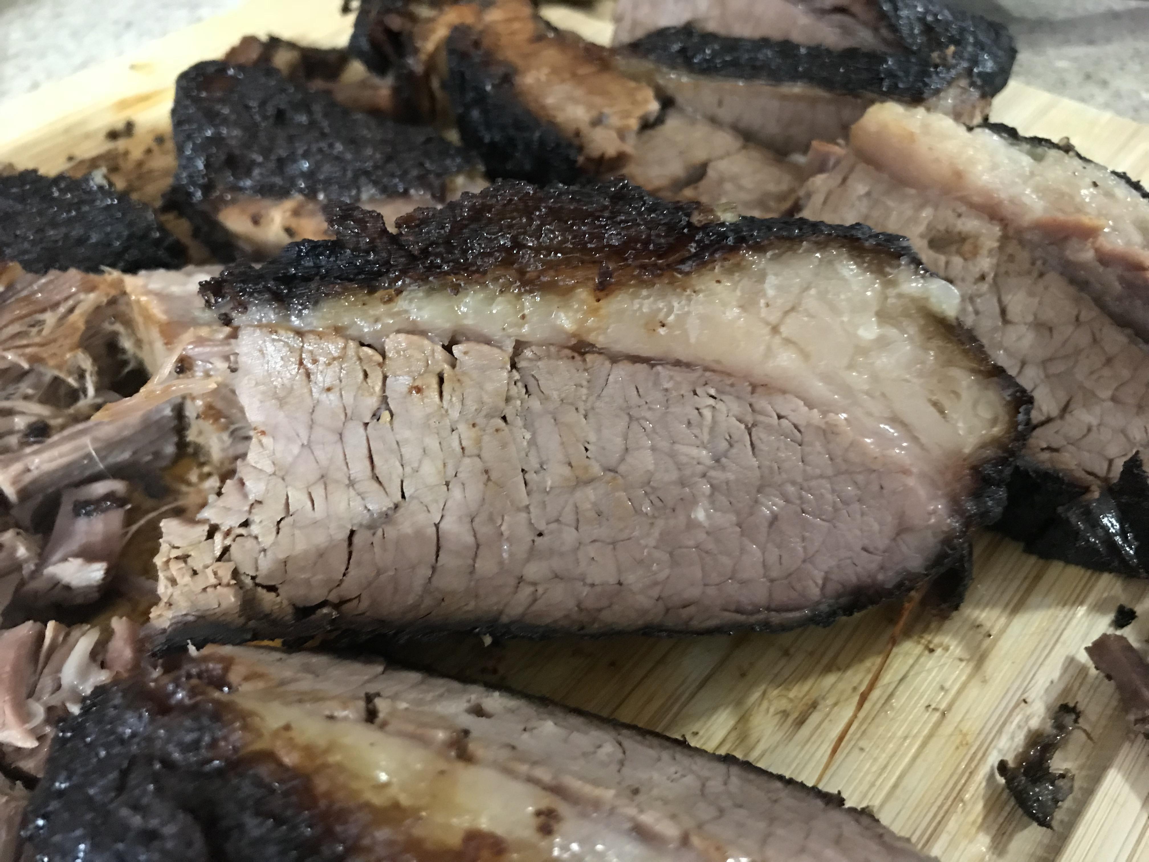 Brisket smoked for 12 hours in my Bradley Smoker. So delicious! r