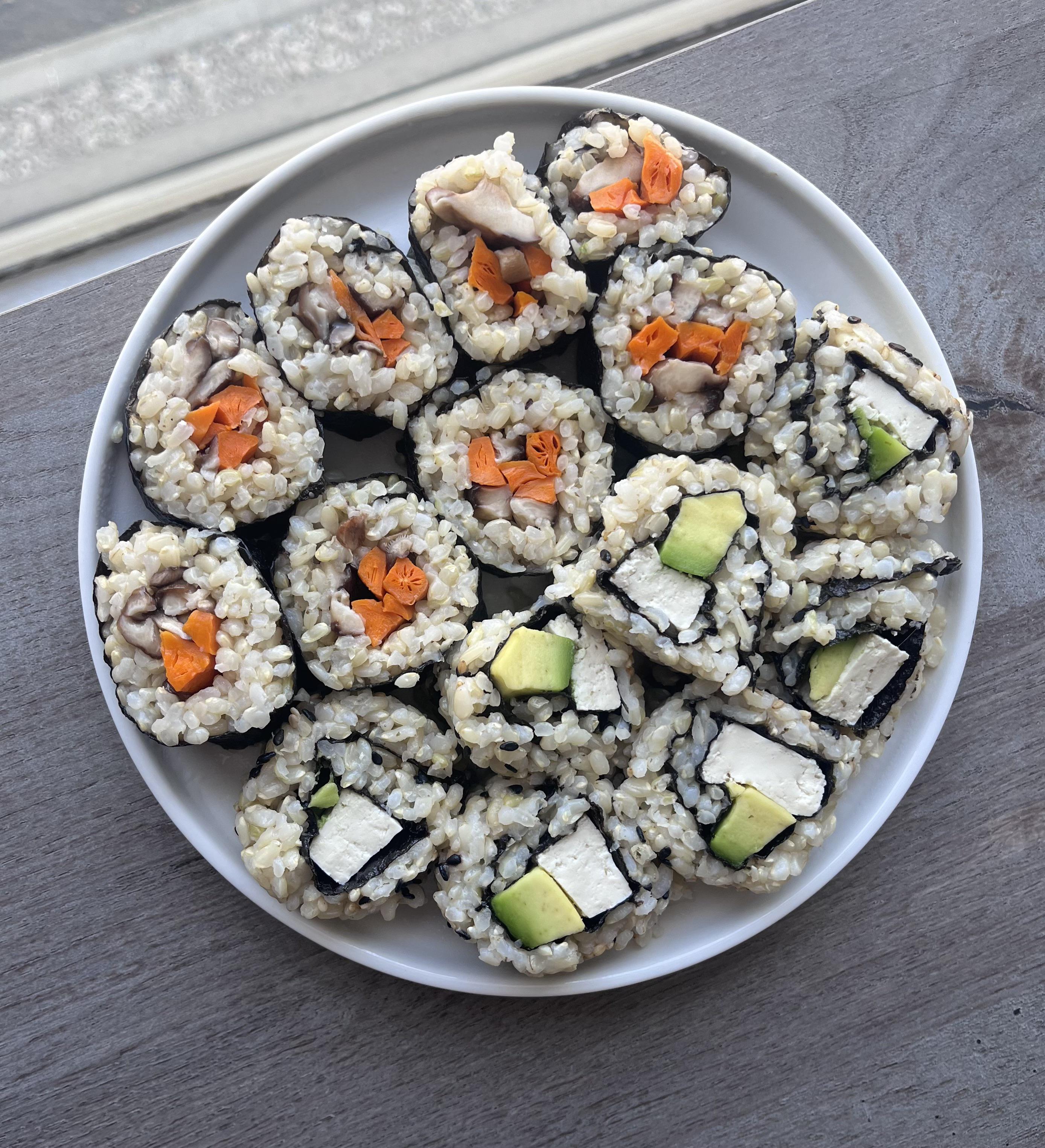 Vegan brown rice sushi r/sushi
