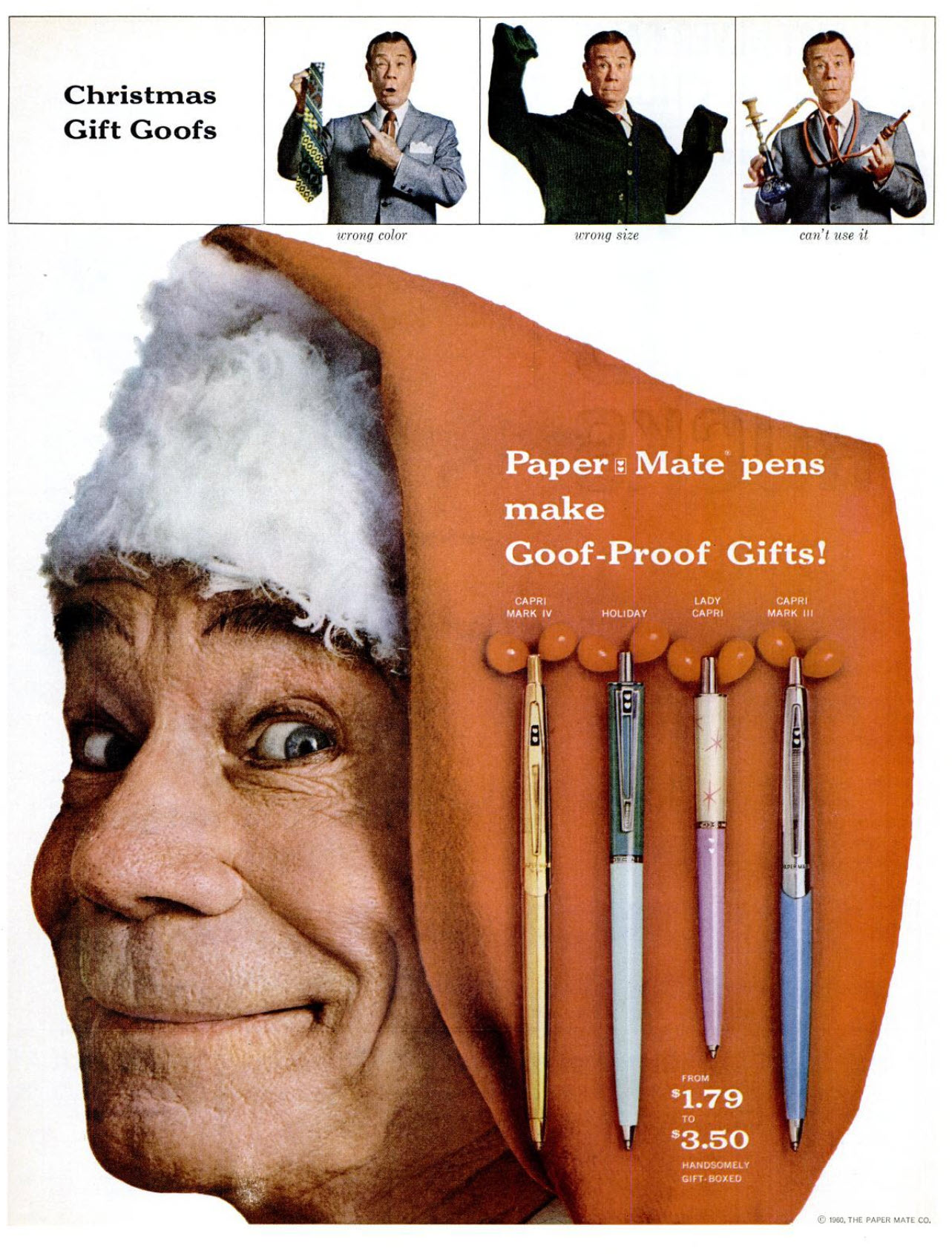 "Christmas Gift Goofs PaperMate pens make GoofProof Gifts