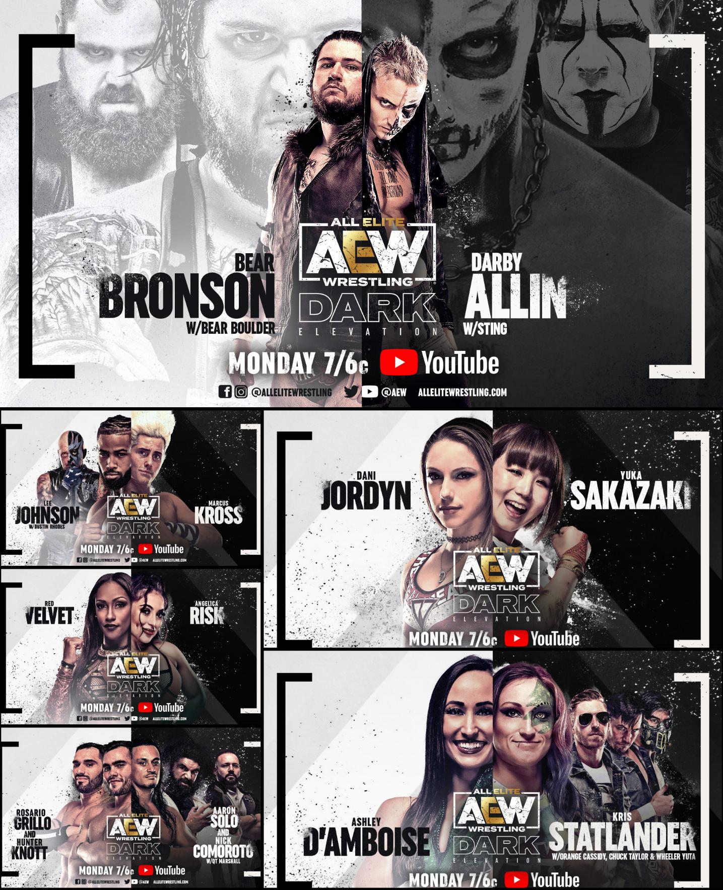 Card for tonights AEW Dark Elevation. SquaredCircle