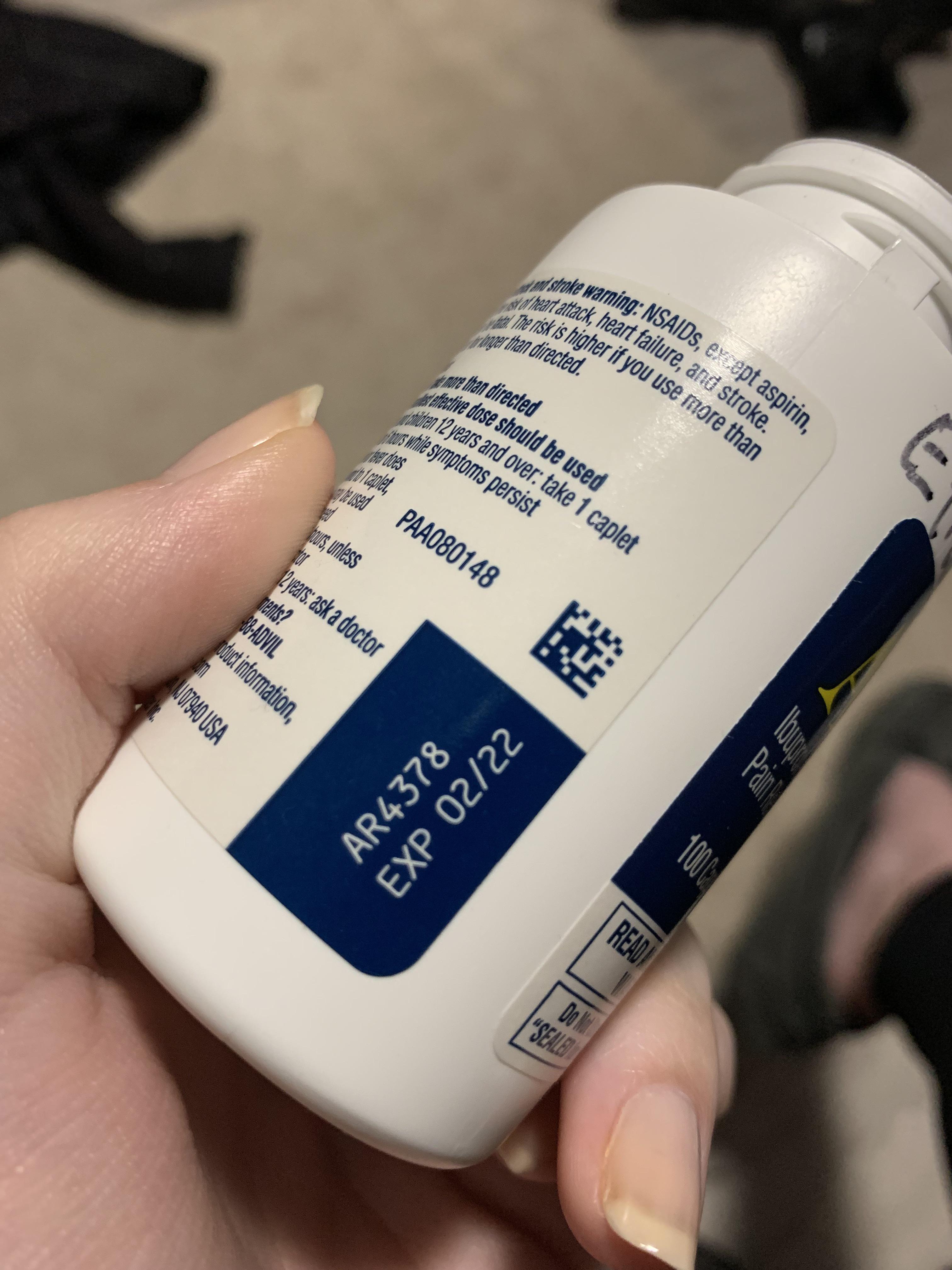 I finished this bottle of Advil on the last day before it expired r