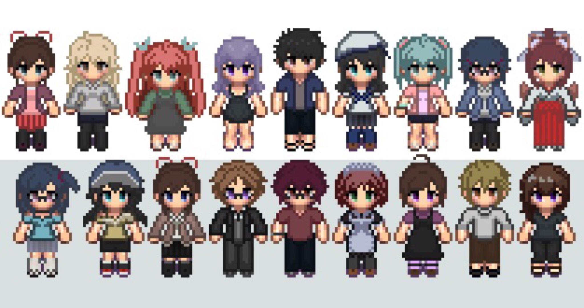 Been working on these custom sprites for my game project with custom