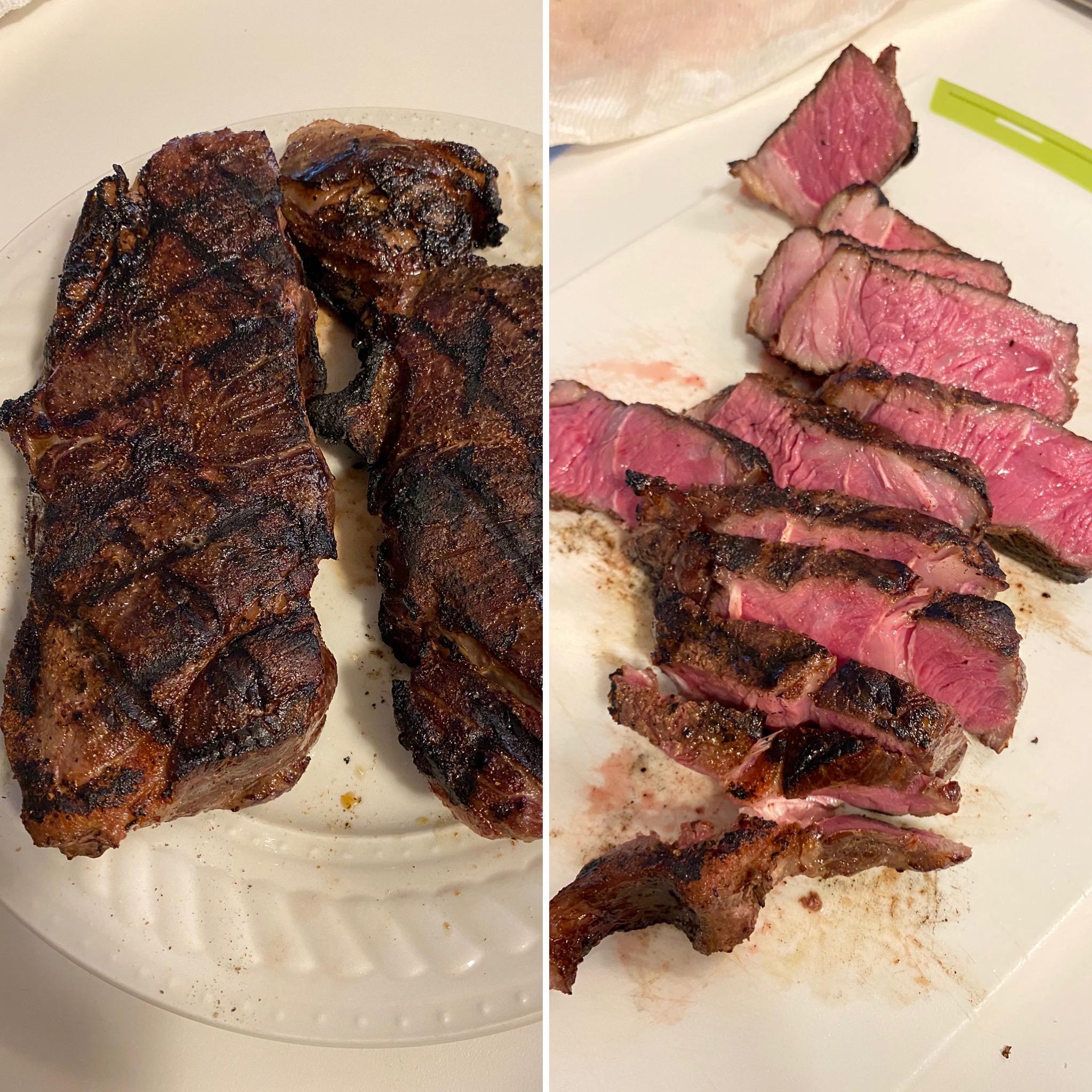 129° for 3 hours, charcoal chimney sear. Best crust to date. r/sousvide