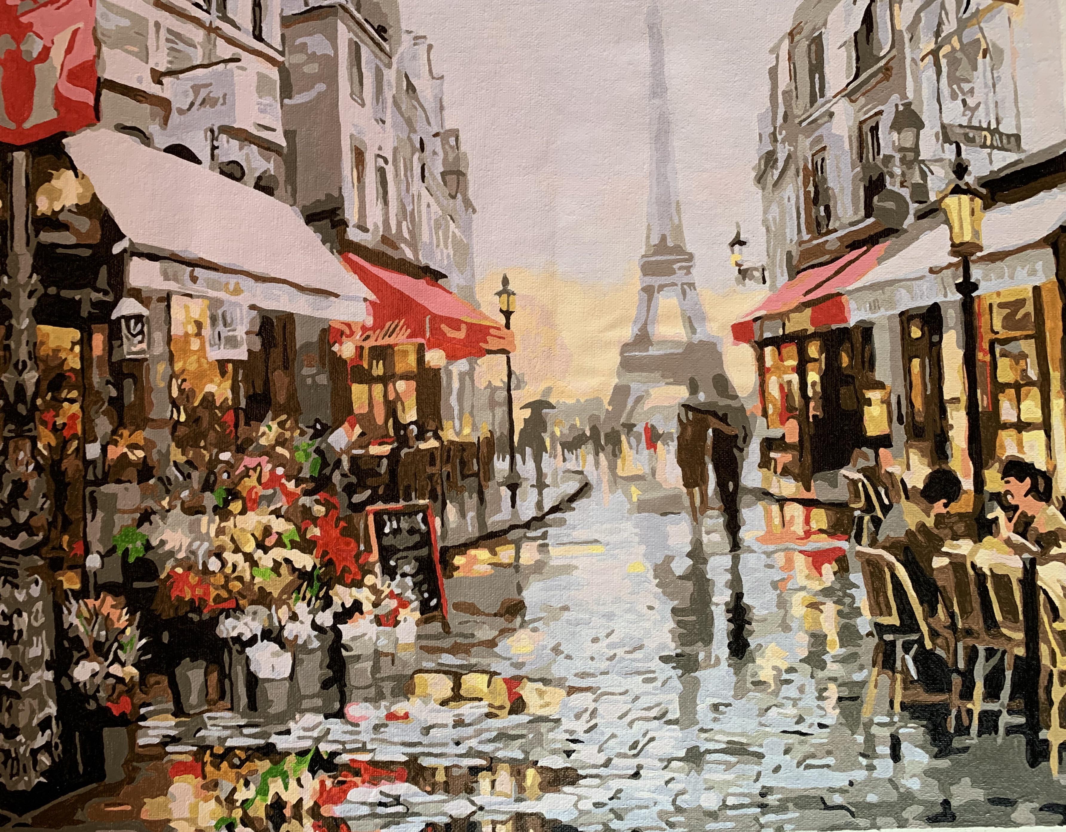 Finished Paris painting by numbers r/paintbynumbers