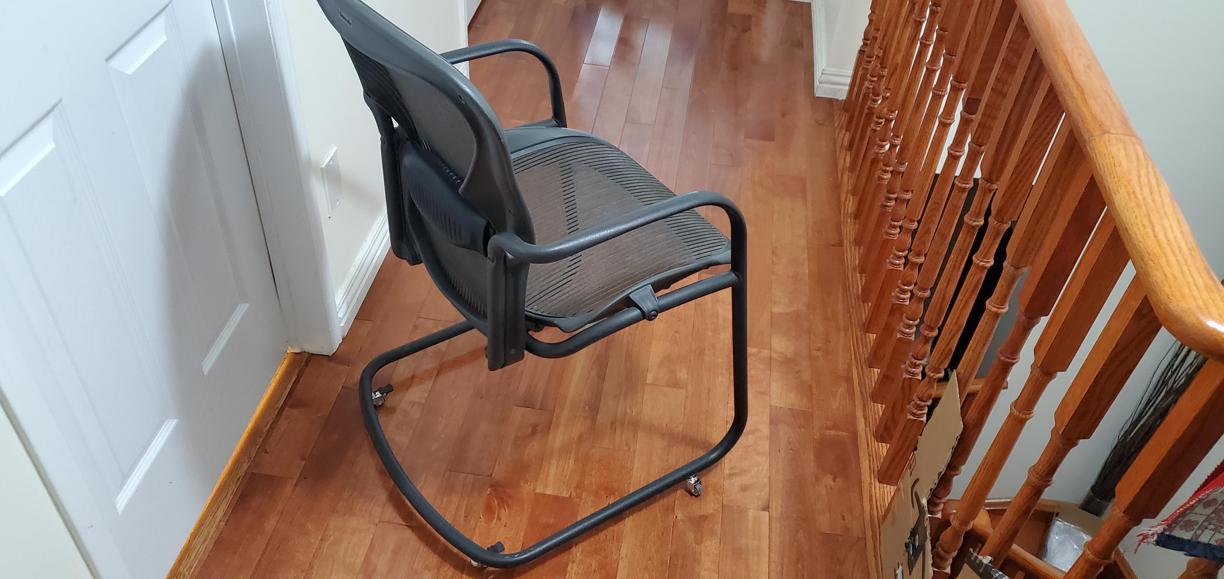 Custom wheels mod for Aeron Side Chair. Chair itself was 160 usd. I