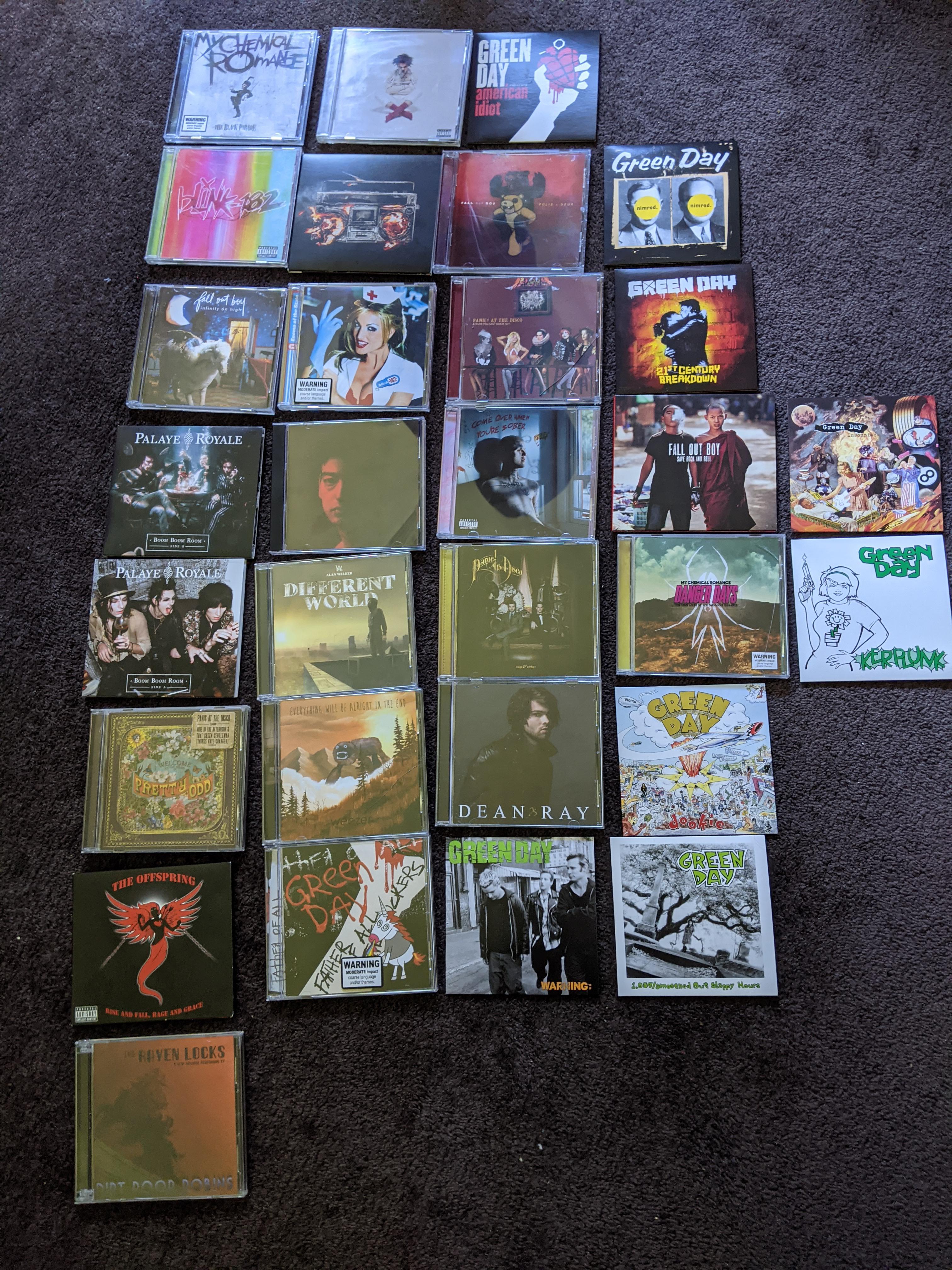 I ordered all of my cds into a tier list of how much I like their