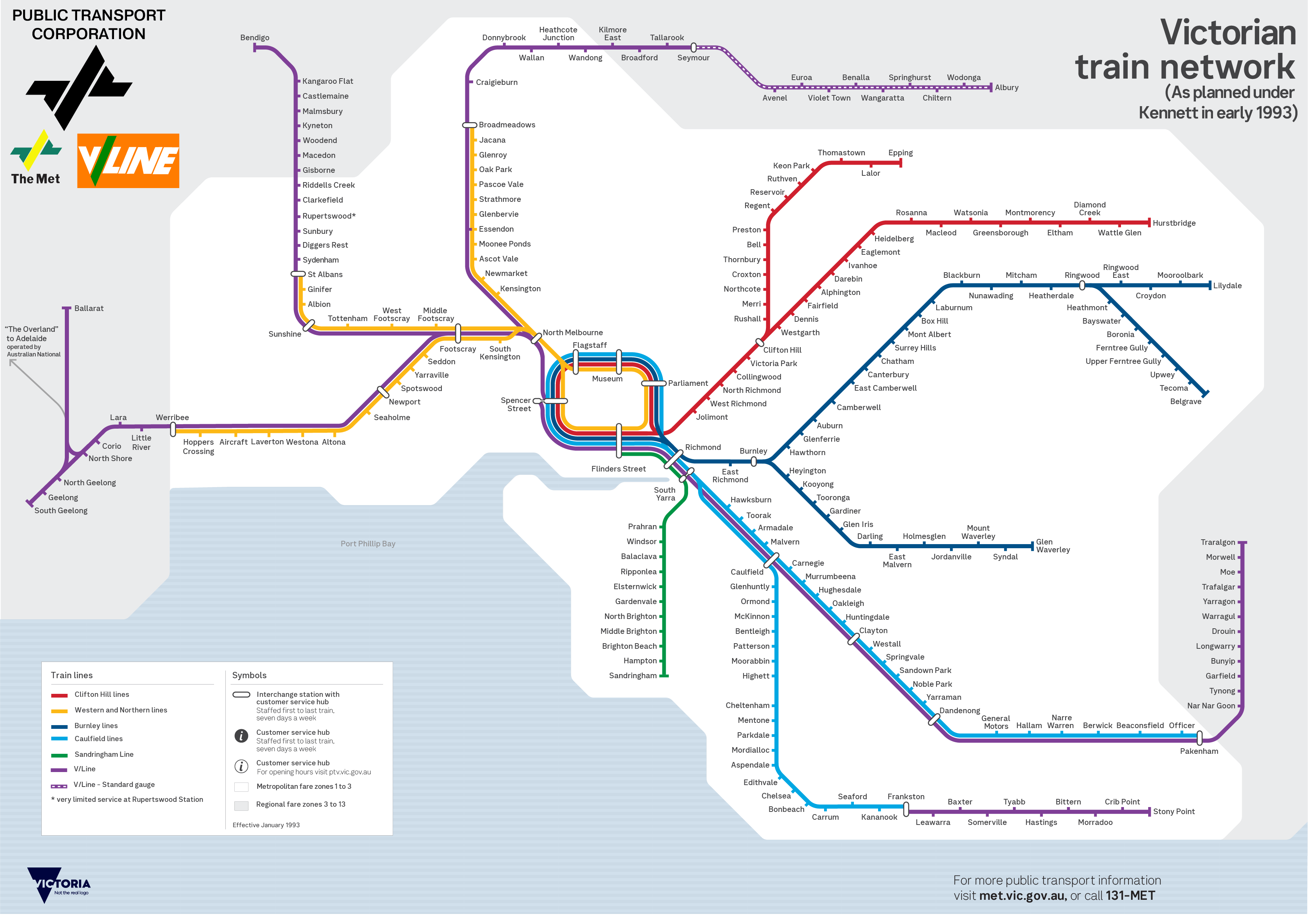 The Victorian Rail Network Map if the original cut plans were