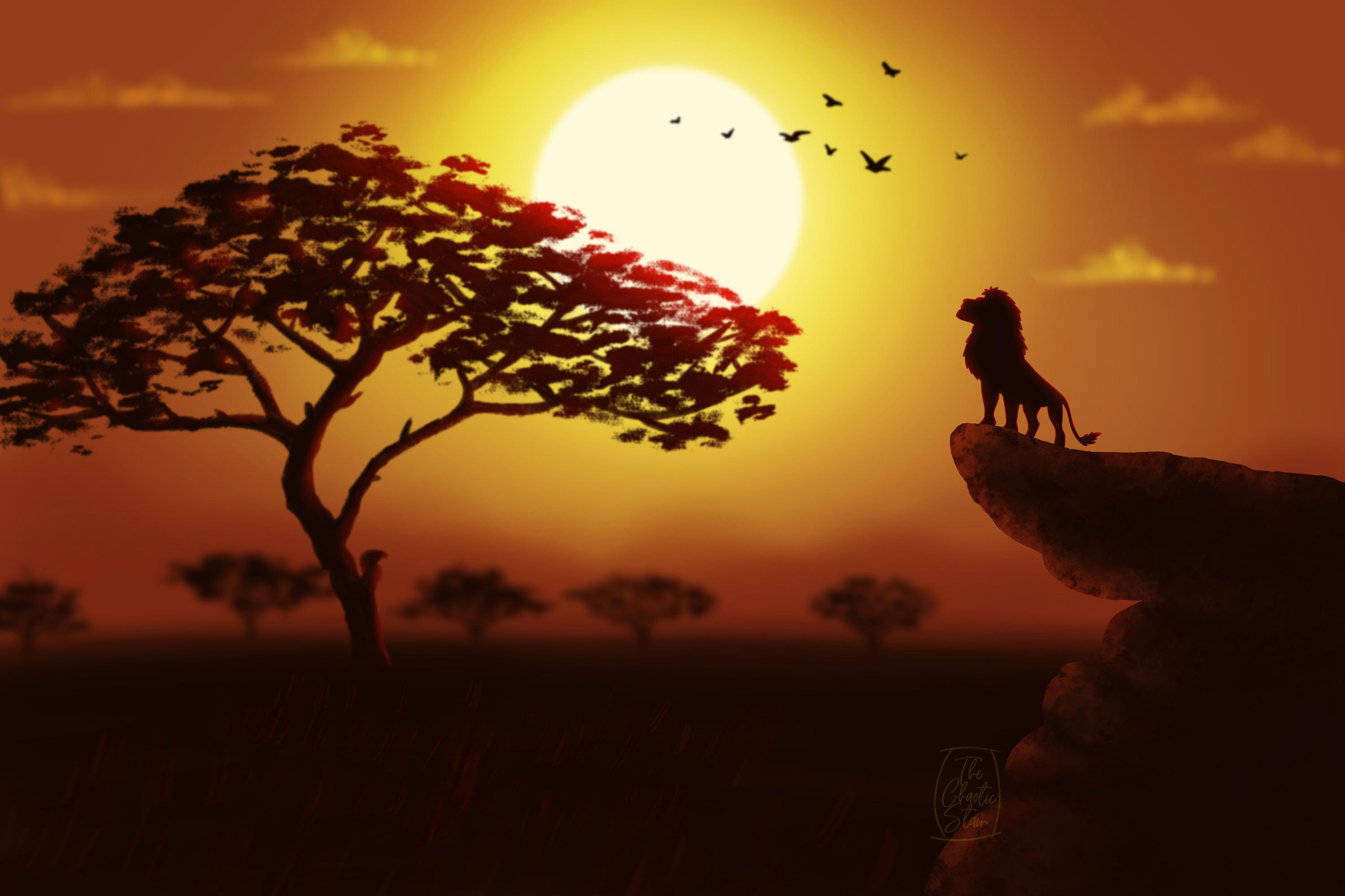 Lion King Sunset Background
