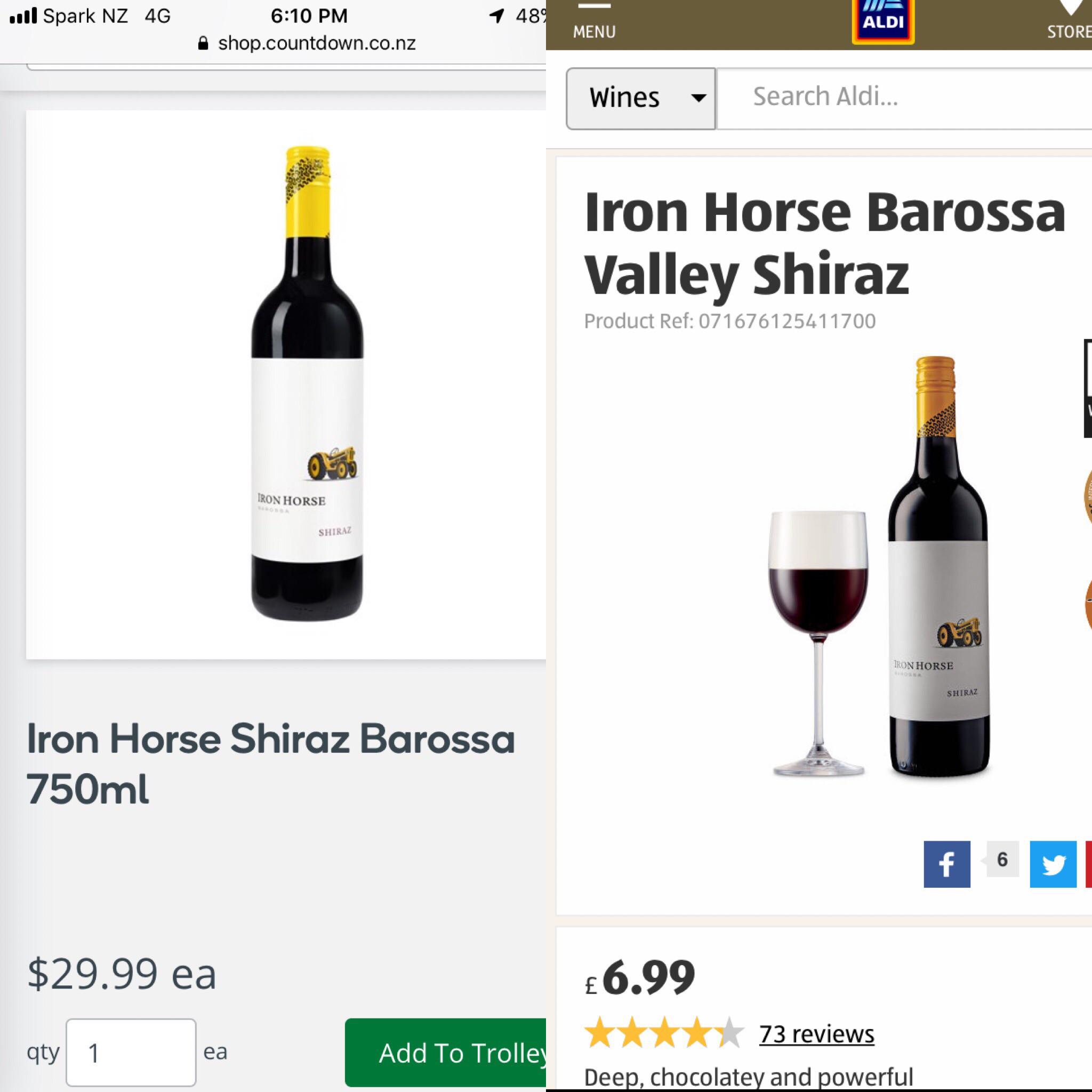 NZ vs UK price for this Aussie wine is more than double time to break