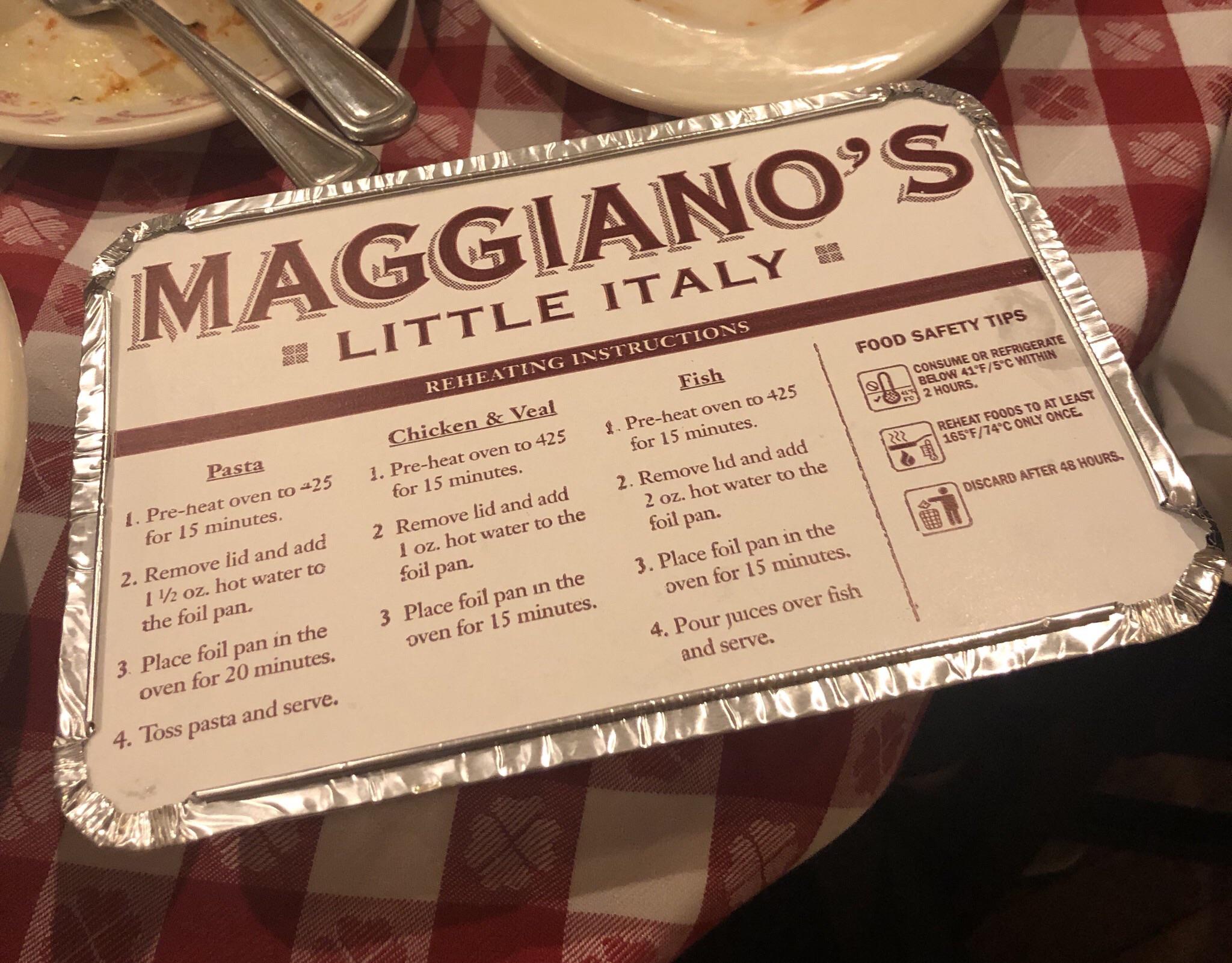 Restaurant has reheating instructions on to go containers r