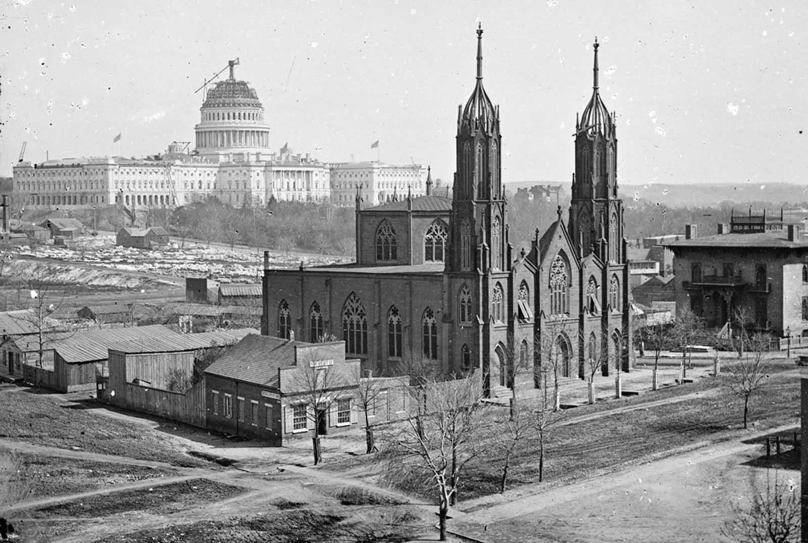 An 1863 view of DC, intersection of 3rd and Indiana Ave. In the
