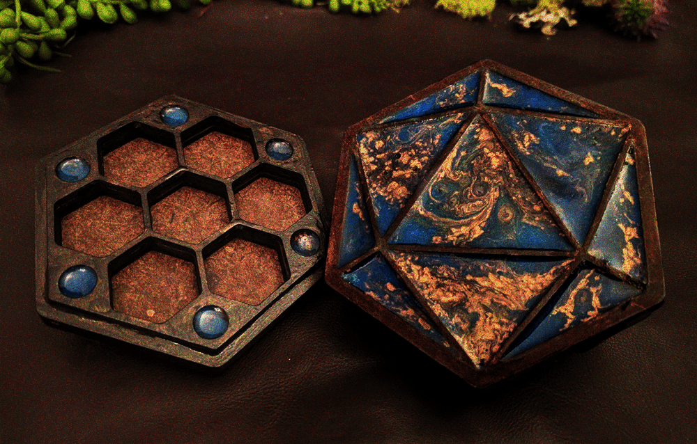 [OC] Laser Cutter + Resin = New Dice Vault r/ResinCasting