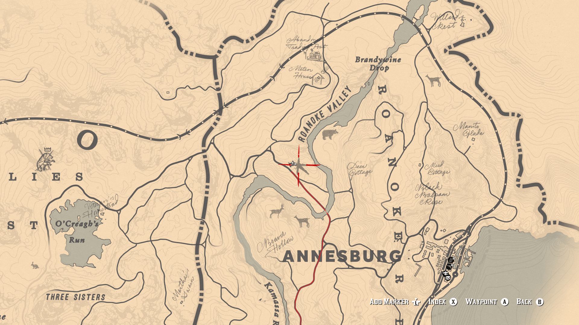 Found this location after chasing a naked man and killing his wolf