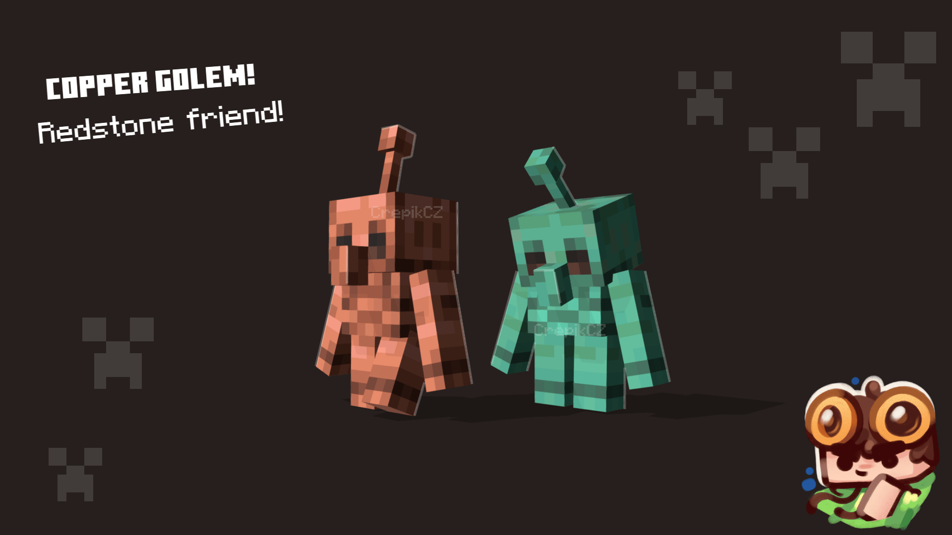 I made copper golem! look how cute they are r/Minecraft