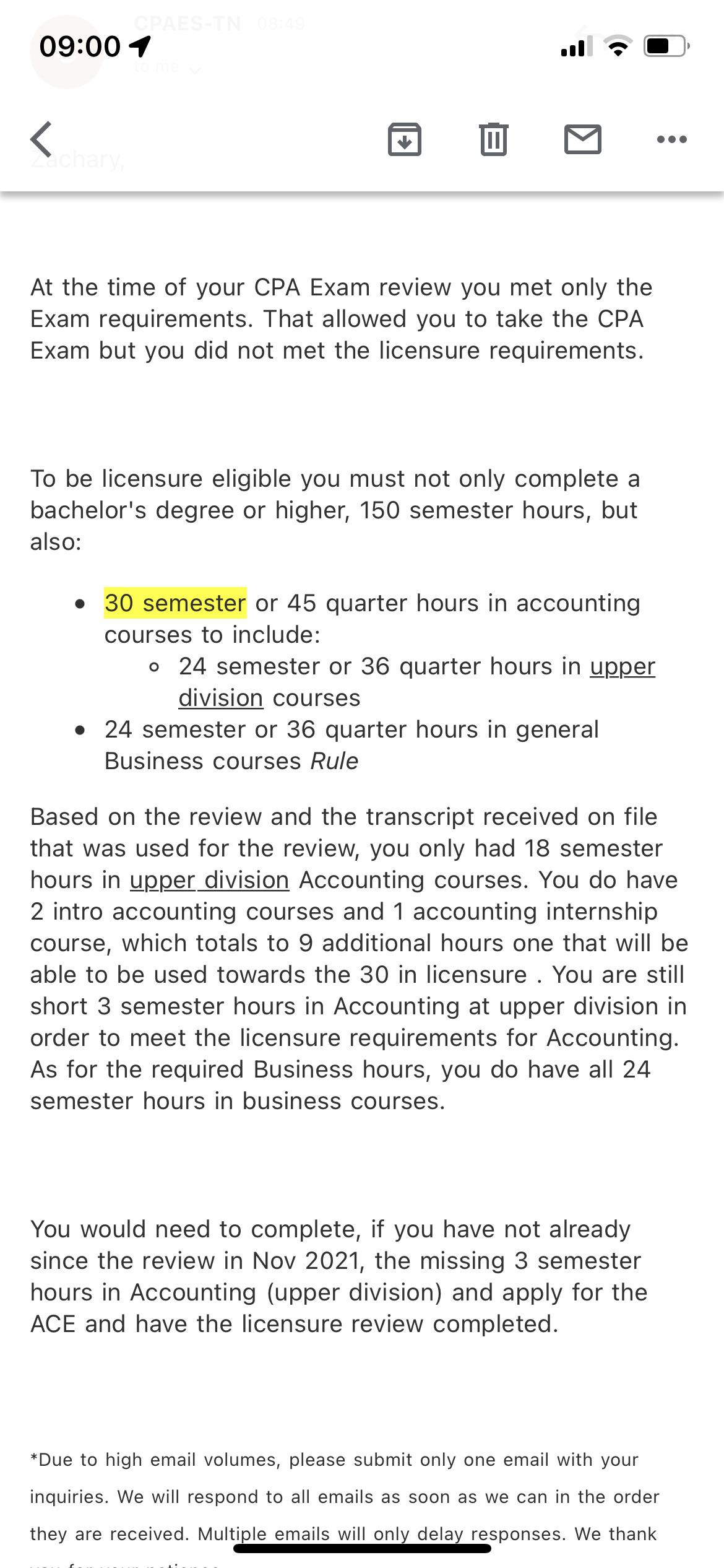 Hey Reddit, they say I’m lacking 3 upper division accounting course