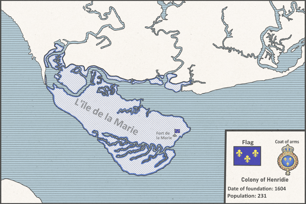The colony of Henridie The first French colony on the American East Coast r/imaginarymaps