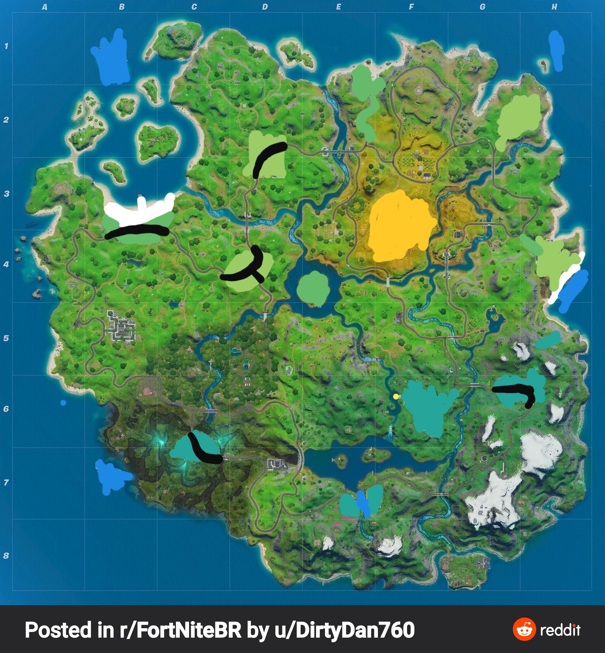 Season 12 map but with only locations that i land at (Credit to