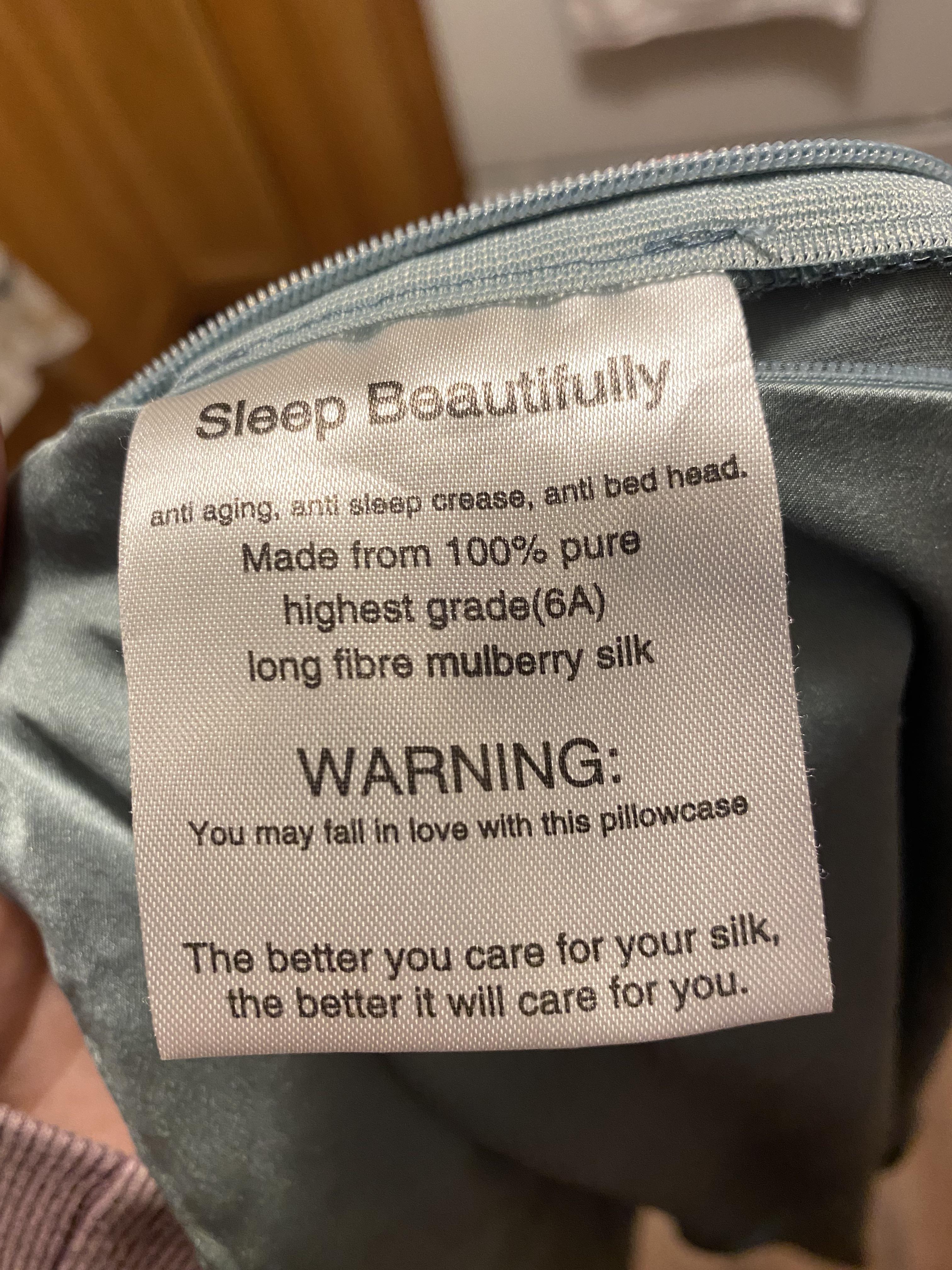 Tag on the inside of my silk pillowcase r/IRLEasterEggs