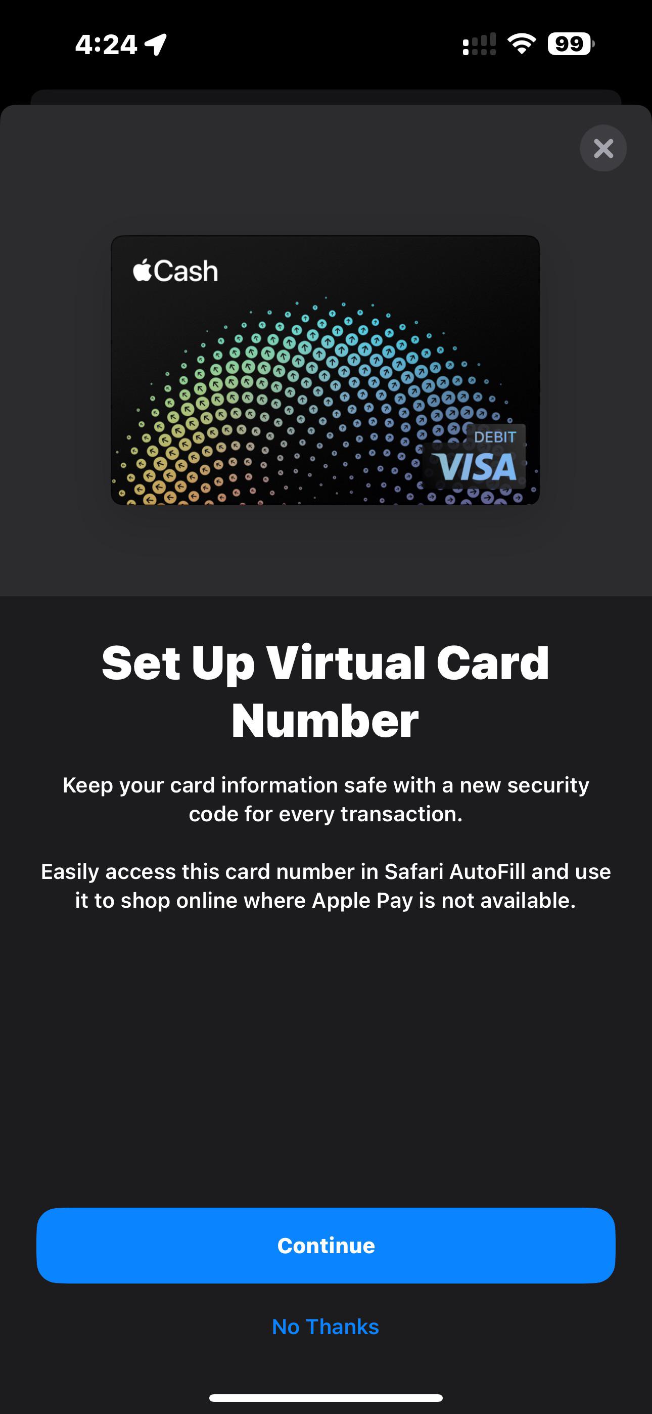 We can finally have access to the full Apple Cash card number! r