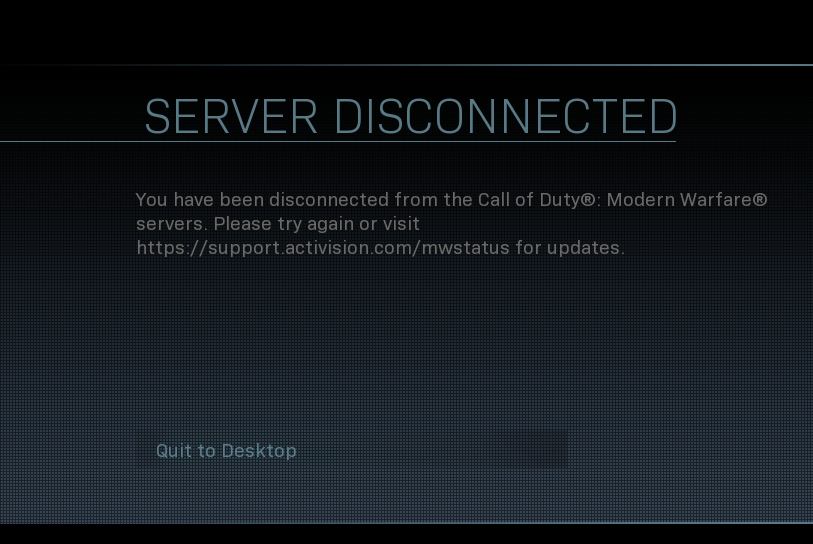 Constant disconnects like once per hour, any solution ? modernwarfare