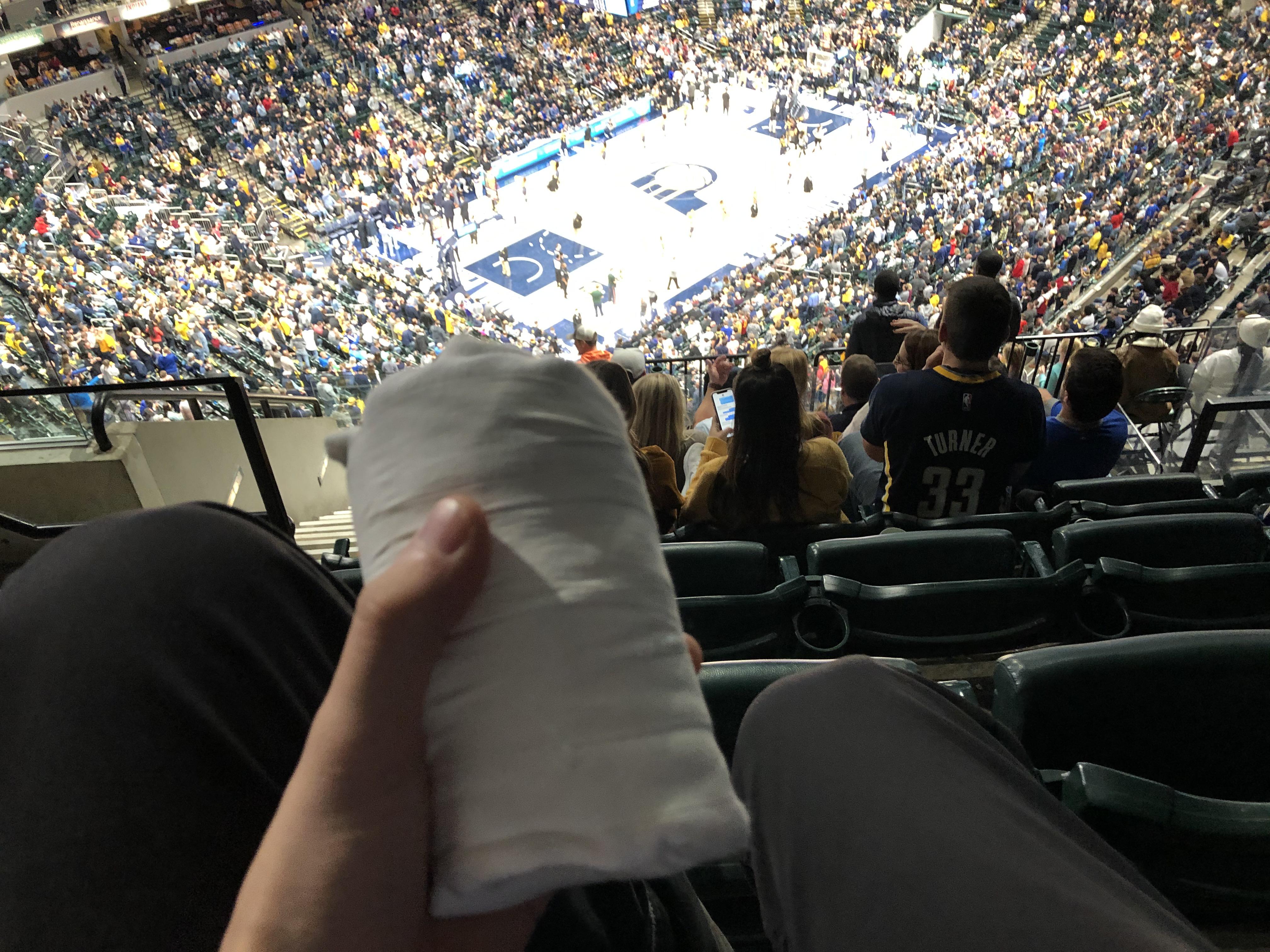 Last night was my first ever Pacers game and I caught a shirt all the
