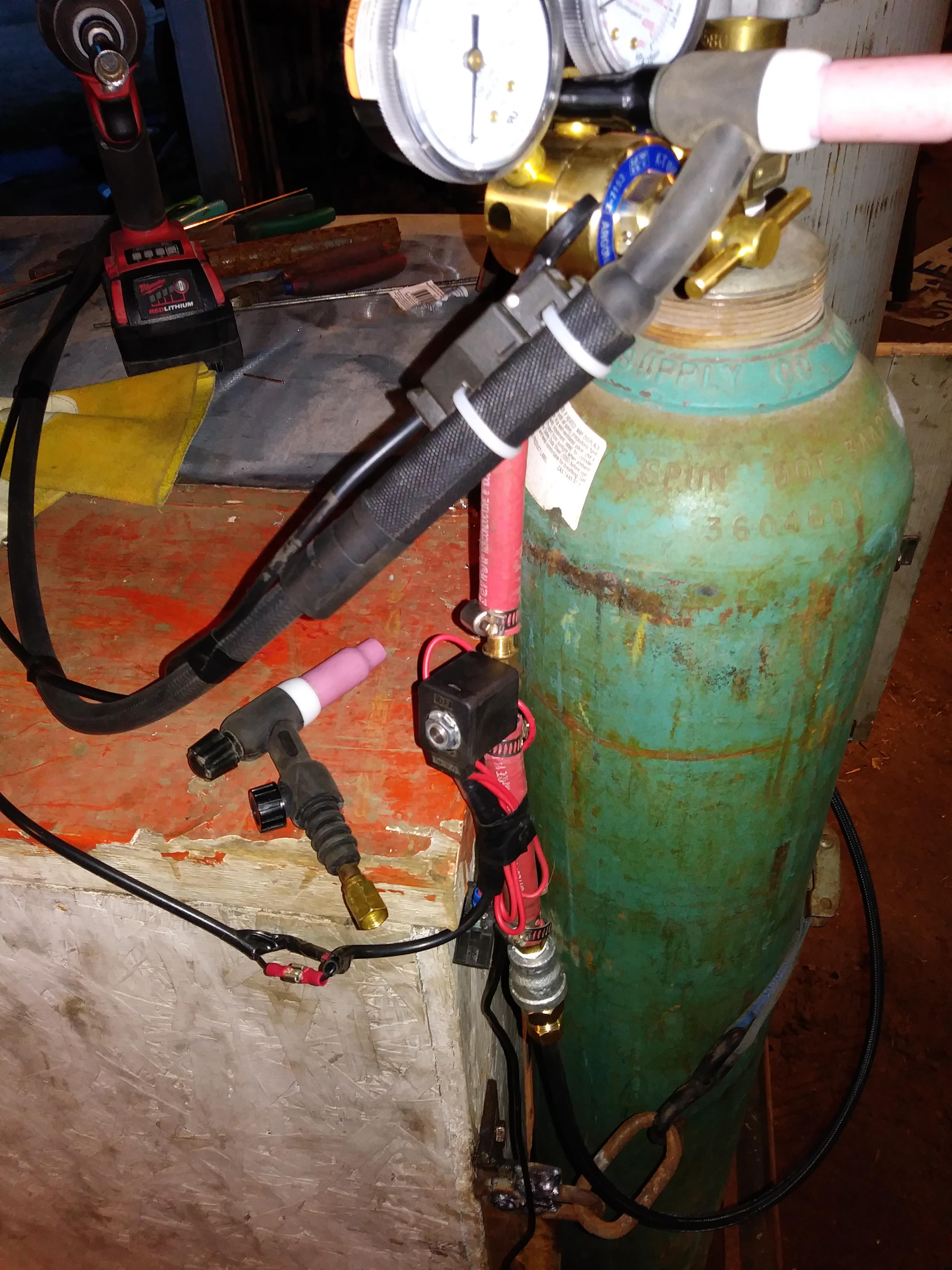 So I rigged up some stuff to get rid of the gas knob on my tig torch