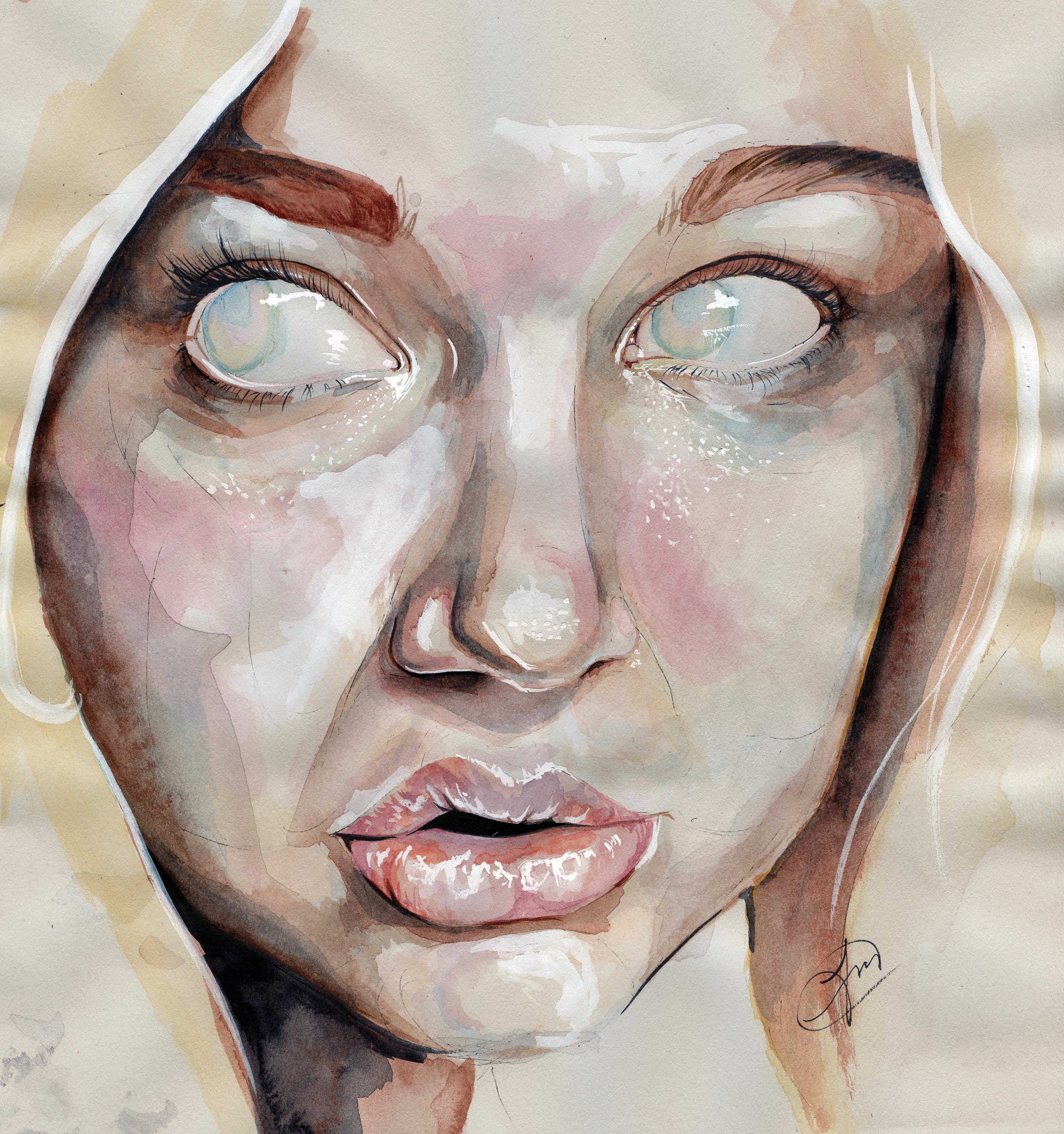 SelfImage. Watercolor. Decided to paint for myself. r/painting