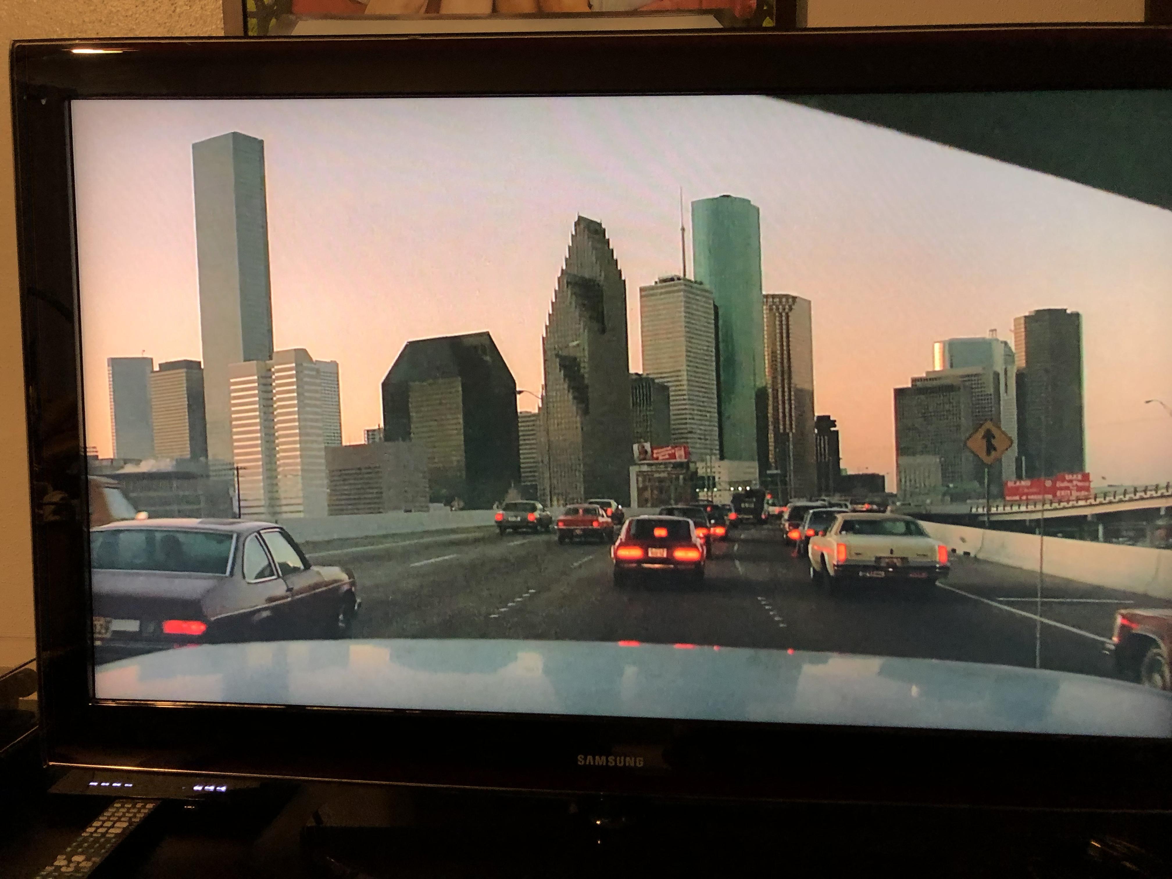 Watching the movie Paris, TX (1984). Lots of Houston locations. We used