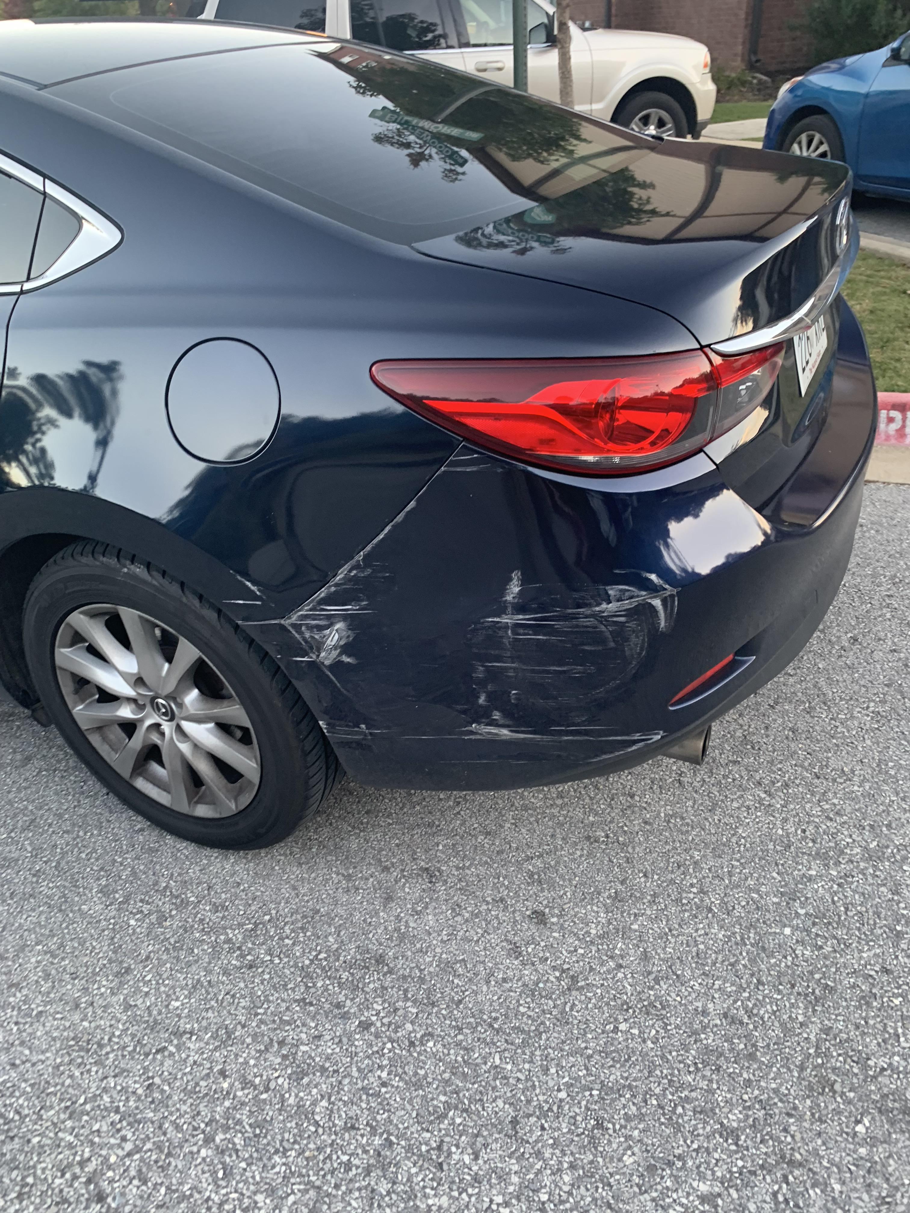 Someone hit my car while it was parked at my apartment. It was fine