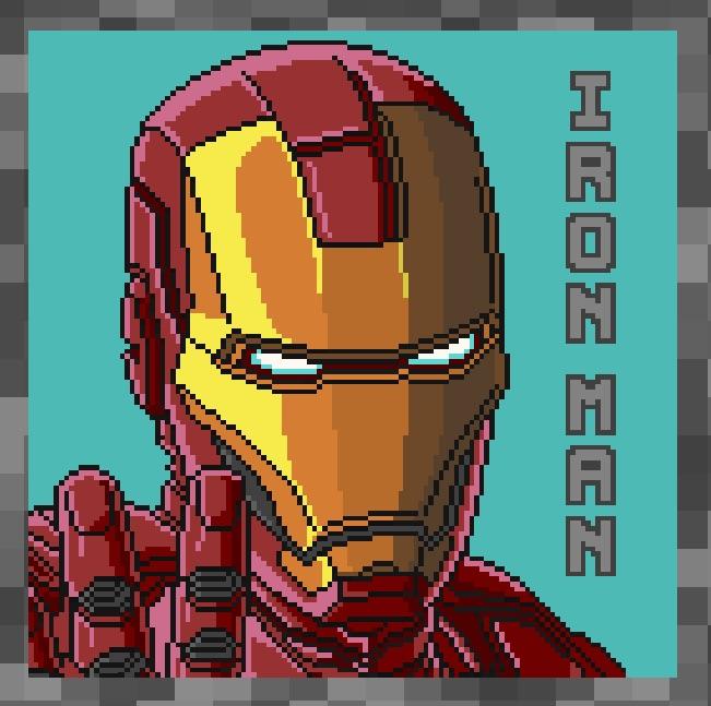 Minecraft Pixel Art Iron Man r/minecraftpixelart