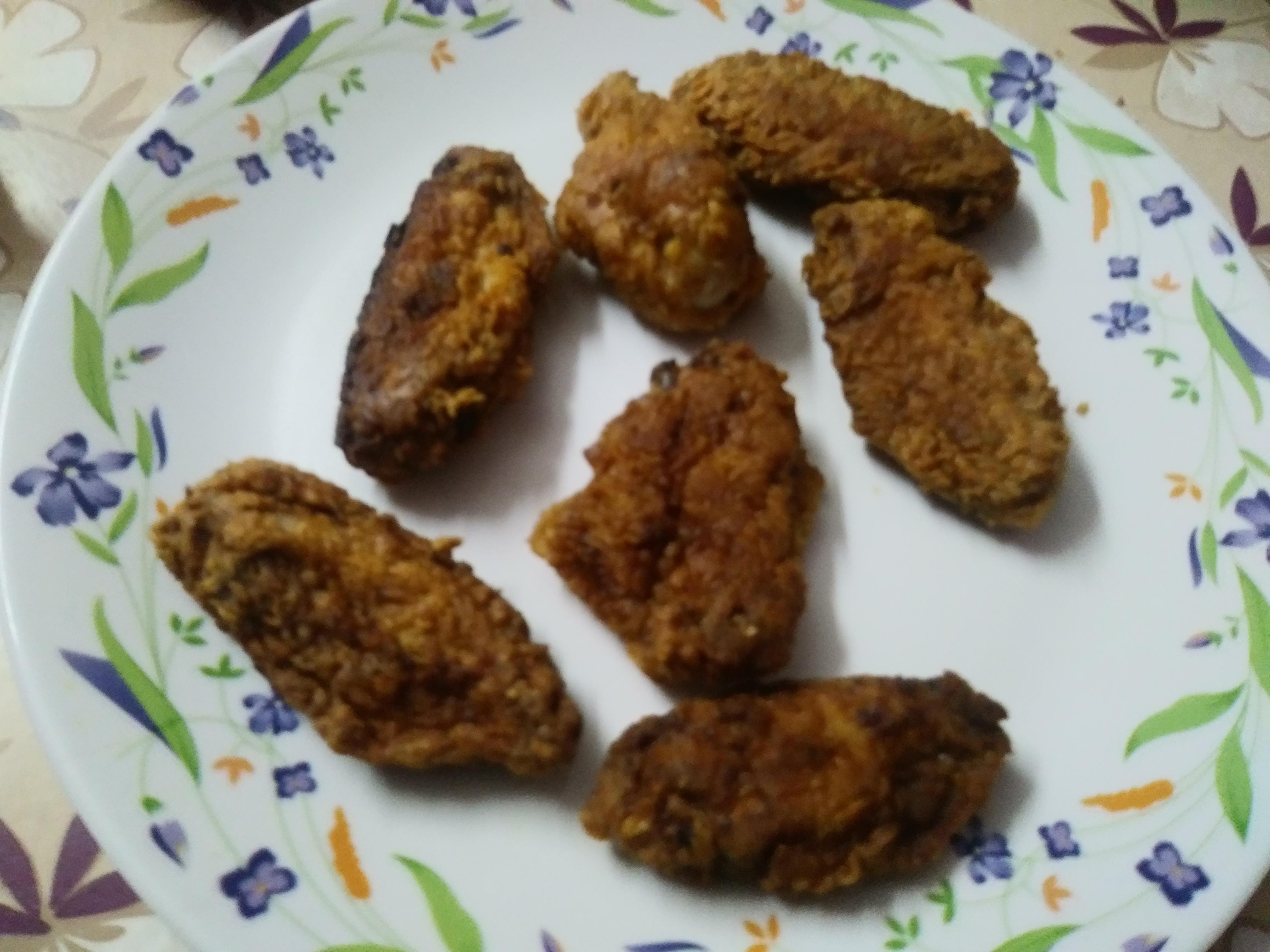 Air fryer chicken wings marinated with a dash of wishkey! r/airfryer