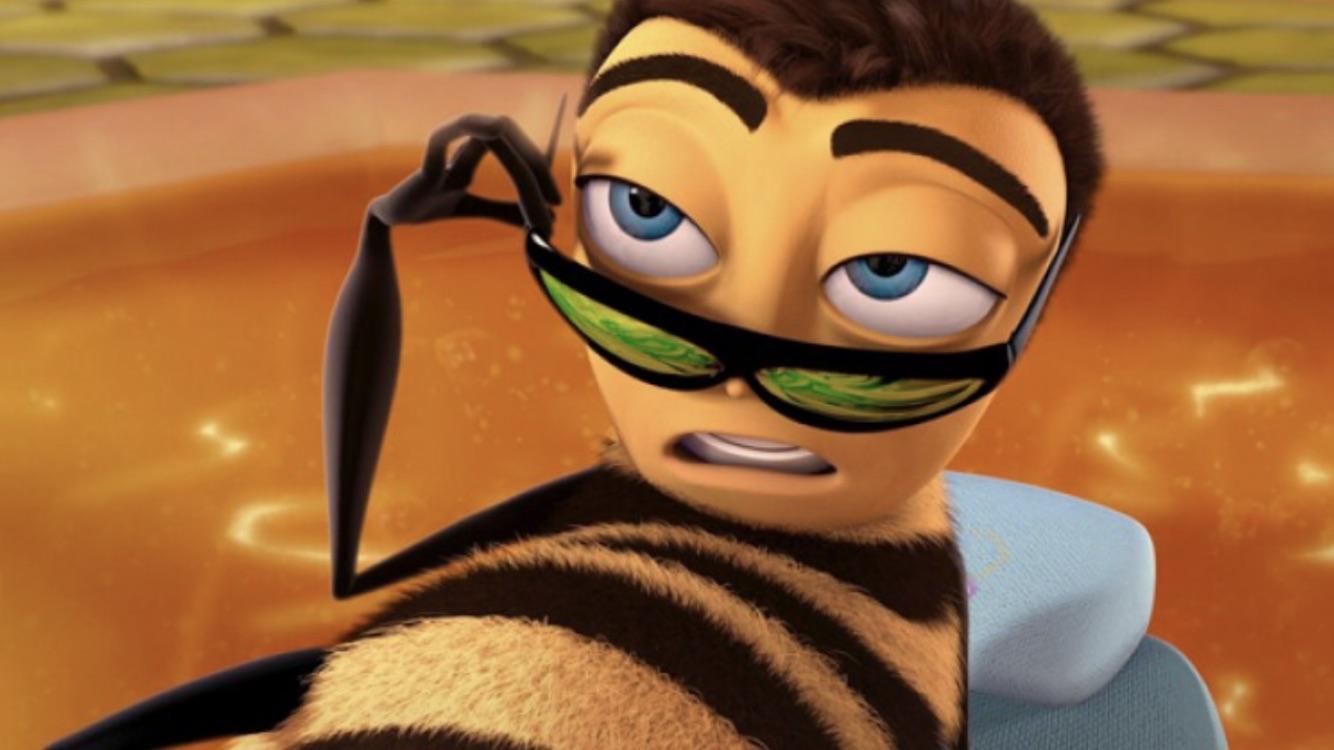 In 'The Bee Movie' (2007), Berry B. Benson is seen in a pool of honey