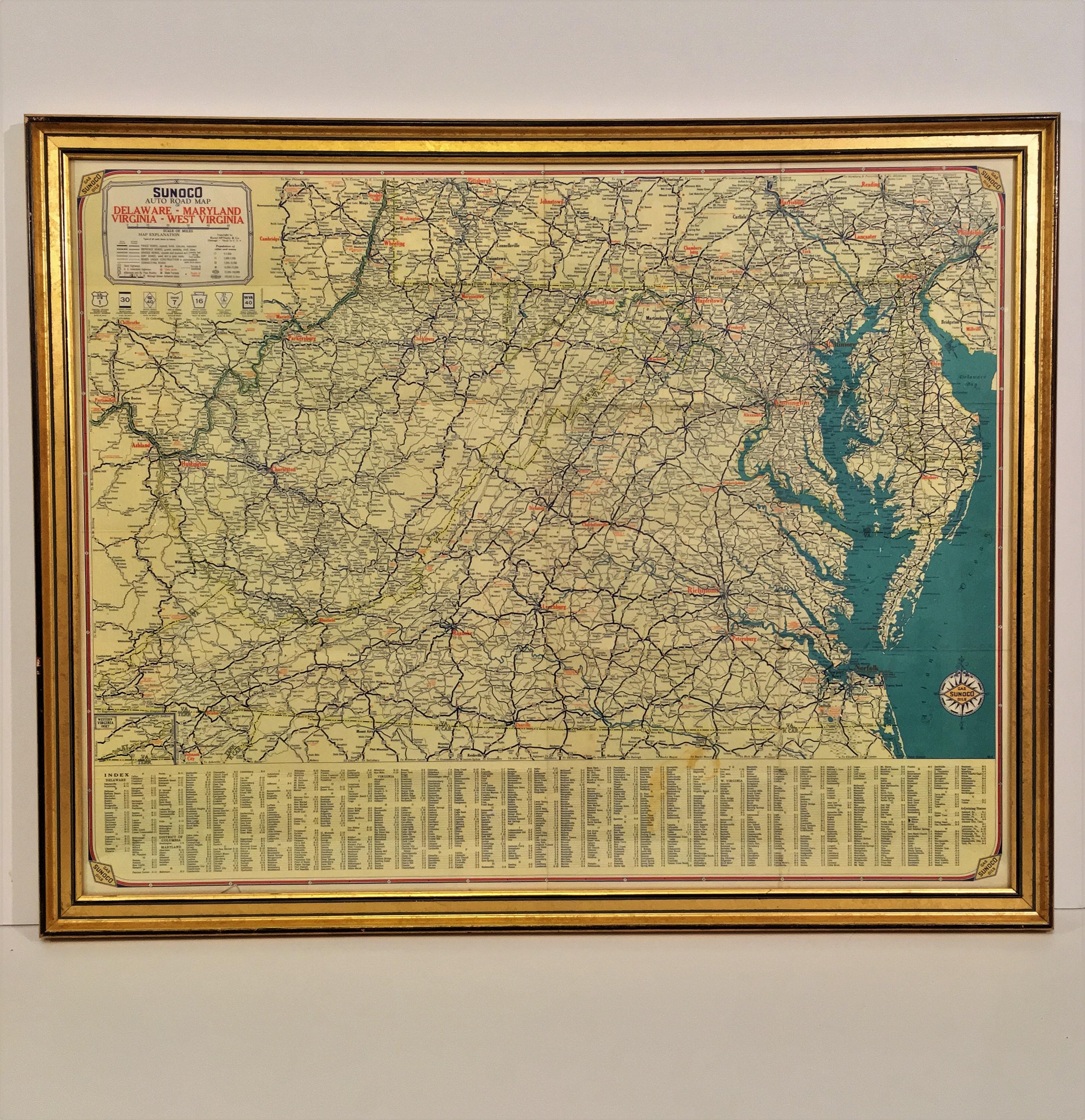 Map Of Delaware And Surrounding States 1937 Sunoco road map of DE, MD, VA, WV, and surrounding states. MapPorn