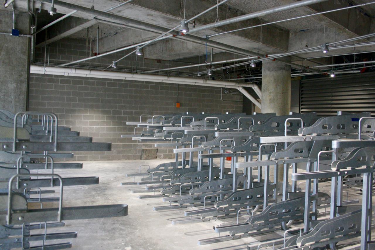 Bike racks at the new Austin Central Library
