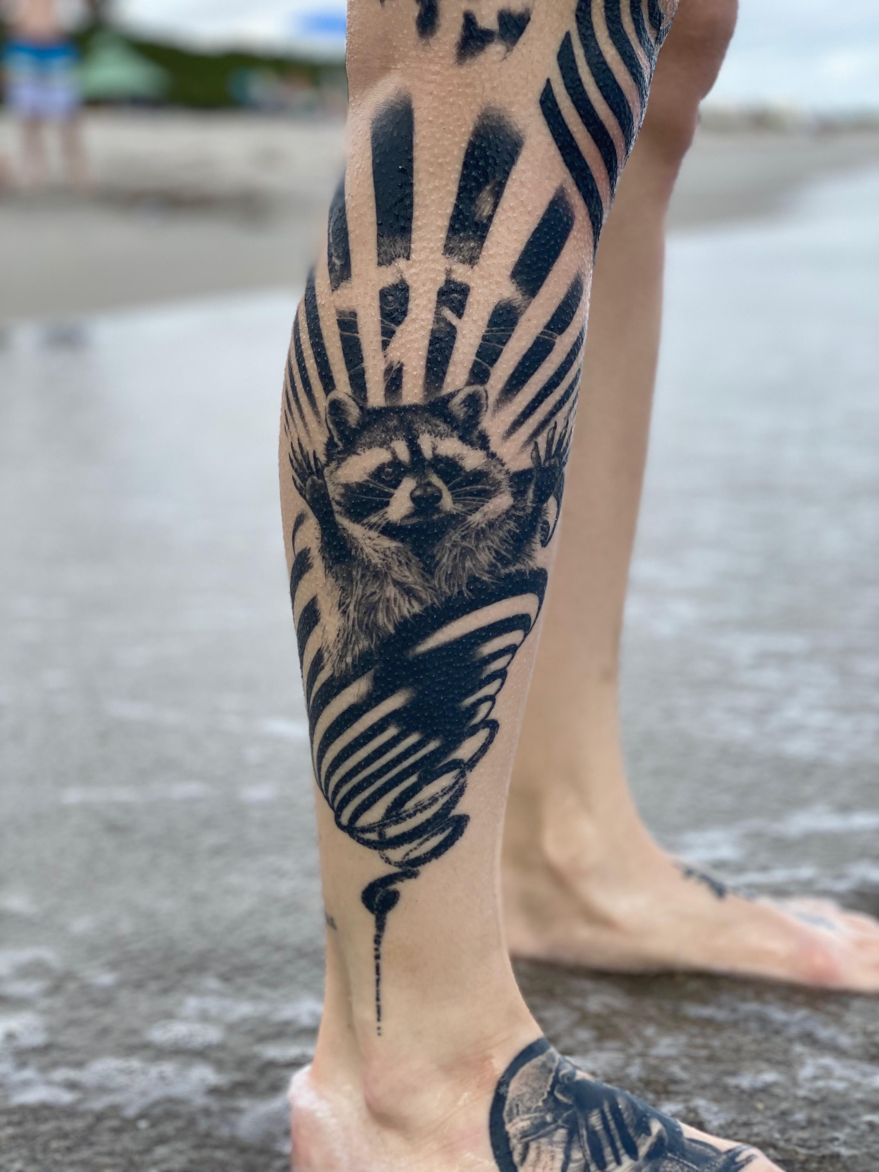 My healed raccoon piece, tattoo artist is Michael Stade at Big Time