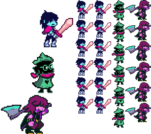 I touched up the battle idle animations. Deltarune