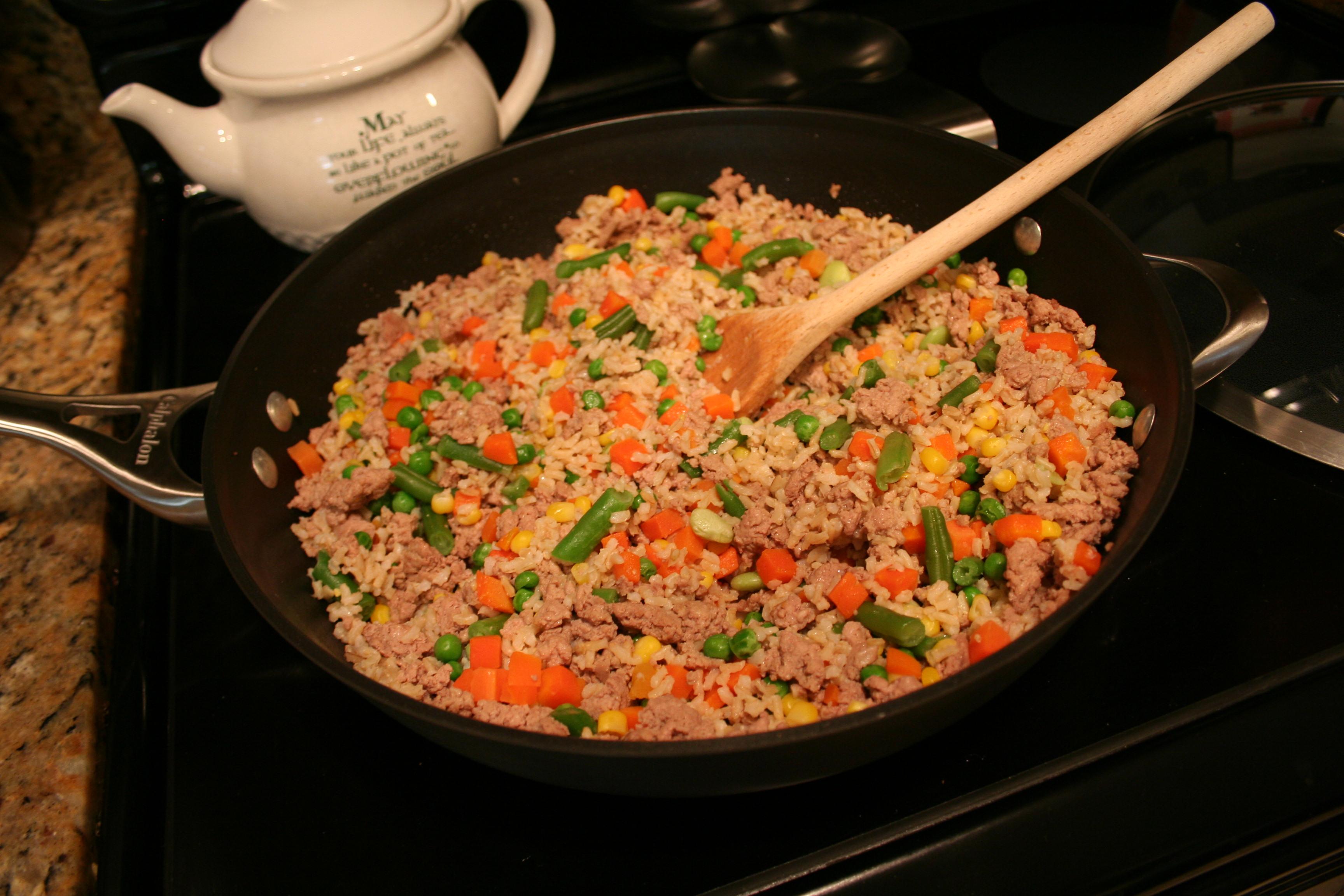 [homemade] chicken bryani noodles and vegetables, pasta with tomato