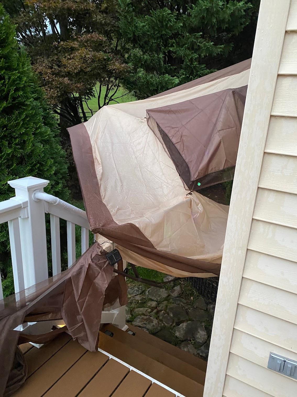 It took me, my wife, and a friend over an hour to put up a pavilion on