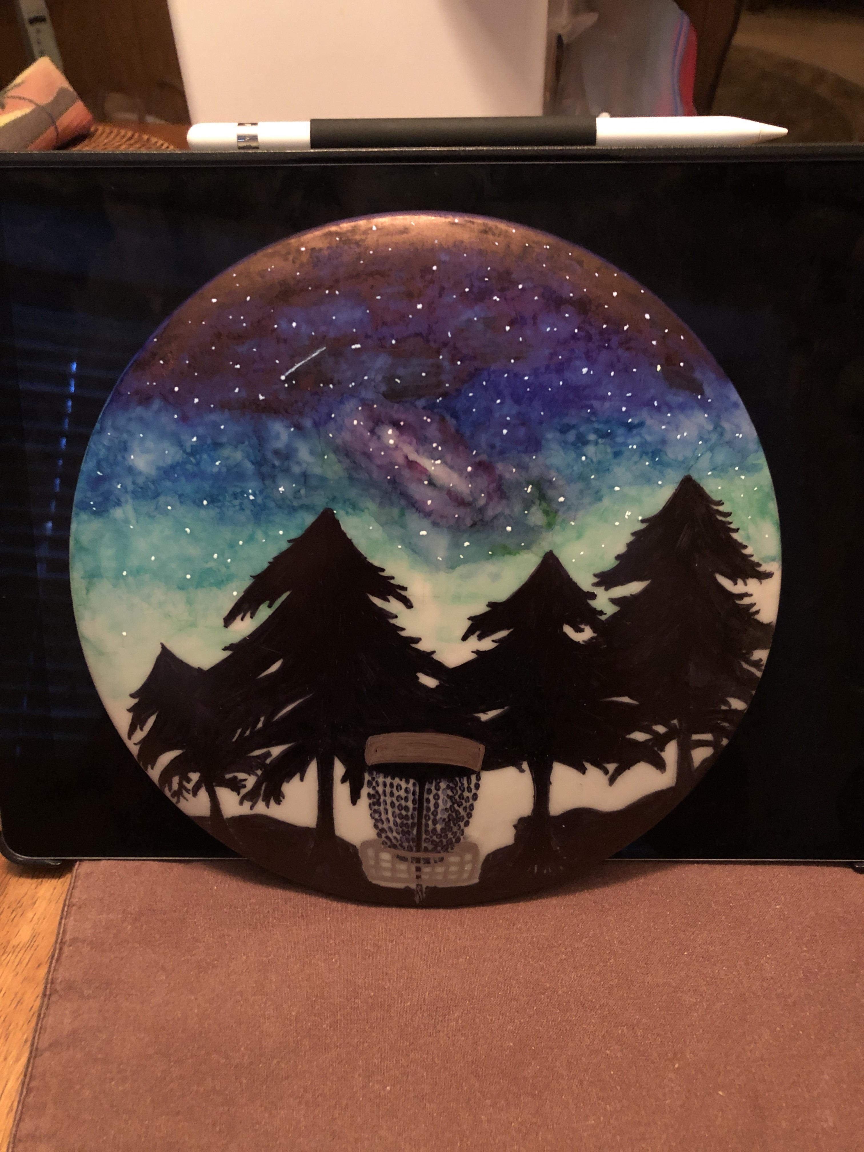 My wife did her first disc art for me (all sharpie) r/discgolf