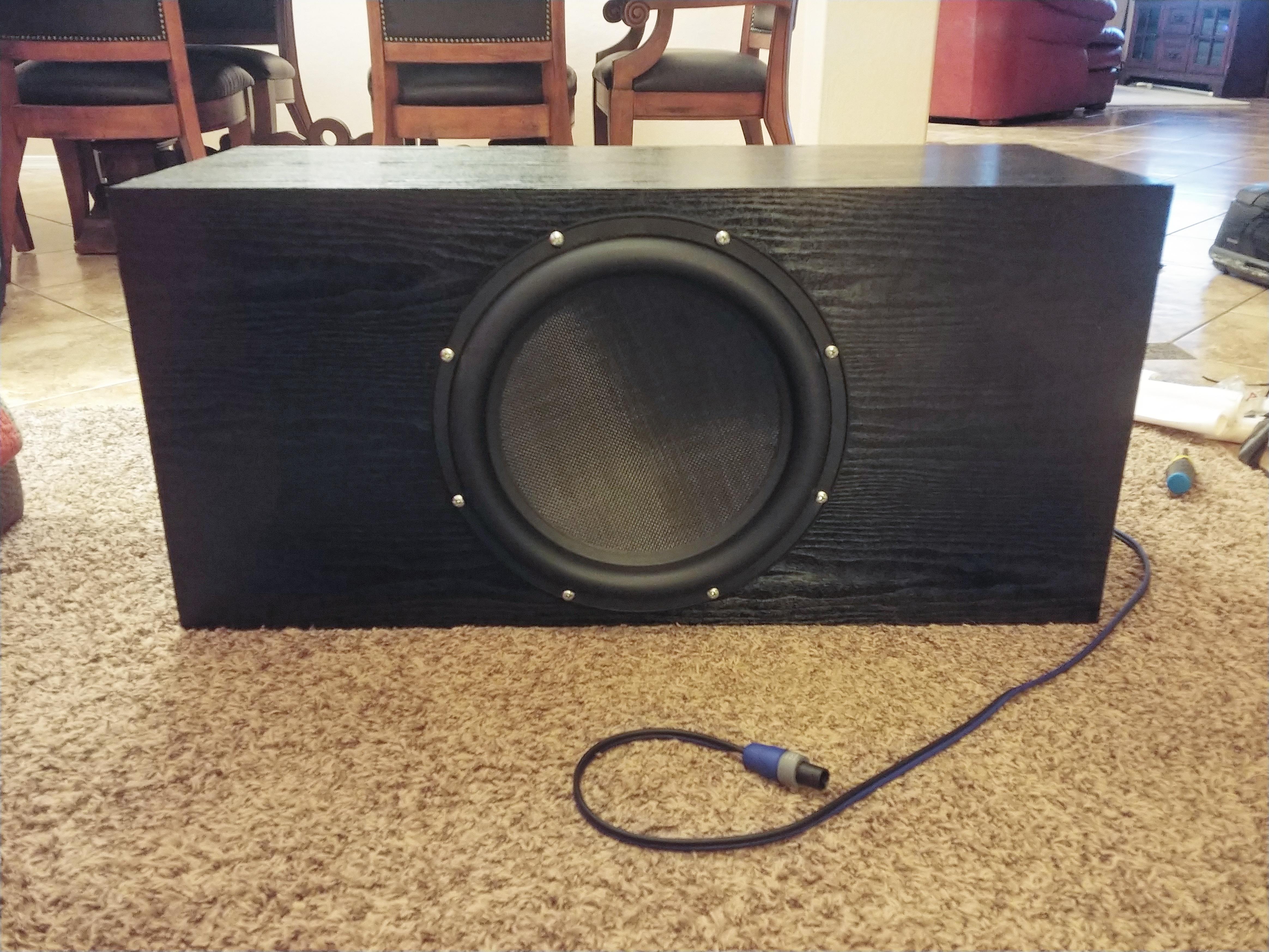 Just finished my first DIY sub! This is one of two 4ft³ sealed