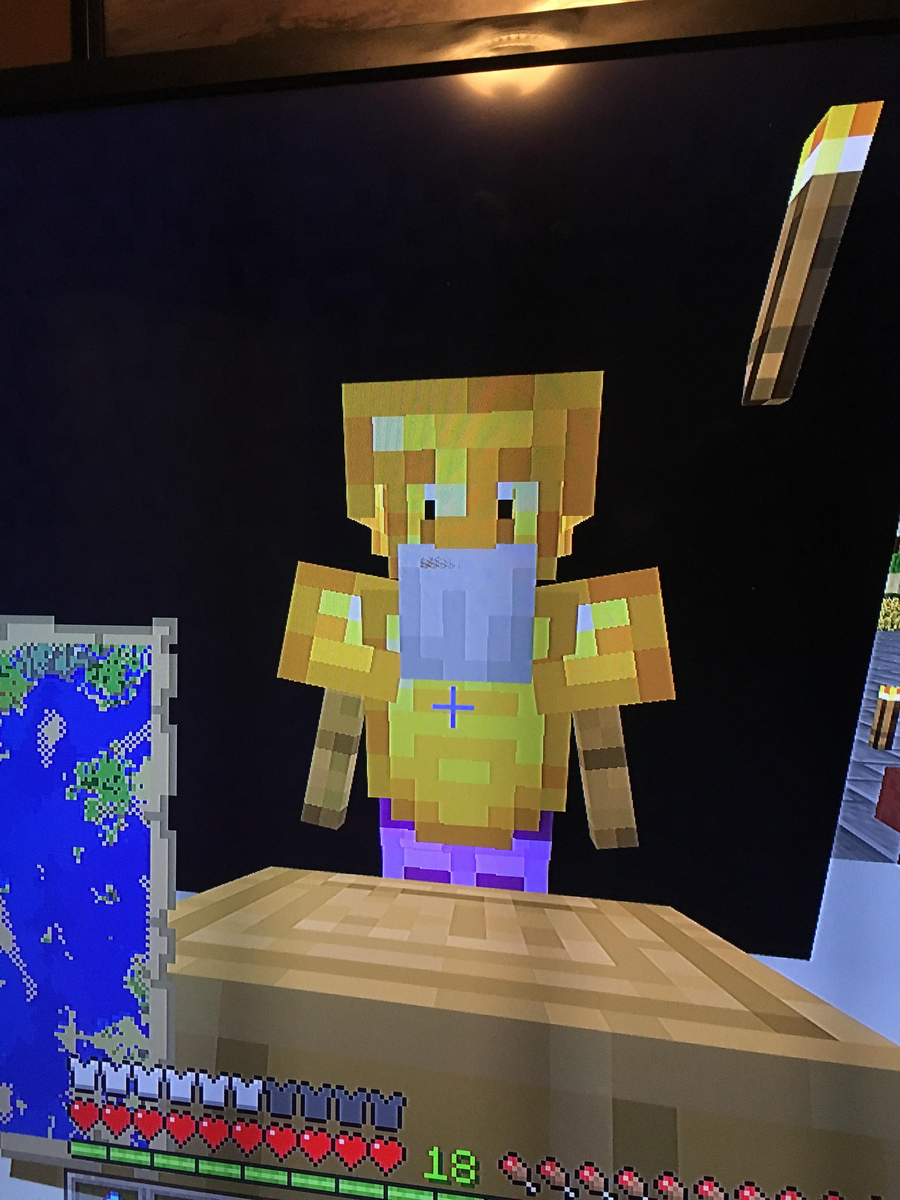 Tried to make my armor stand hold raw chicken, instead created chicken