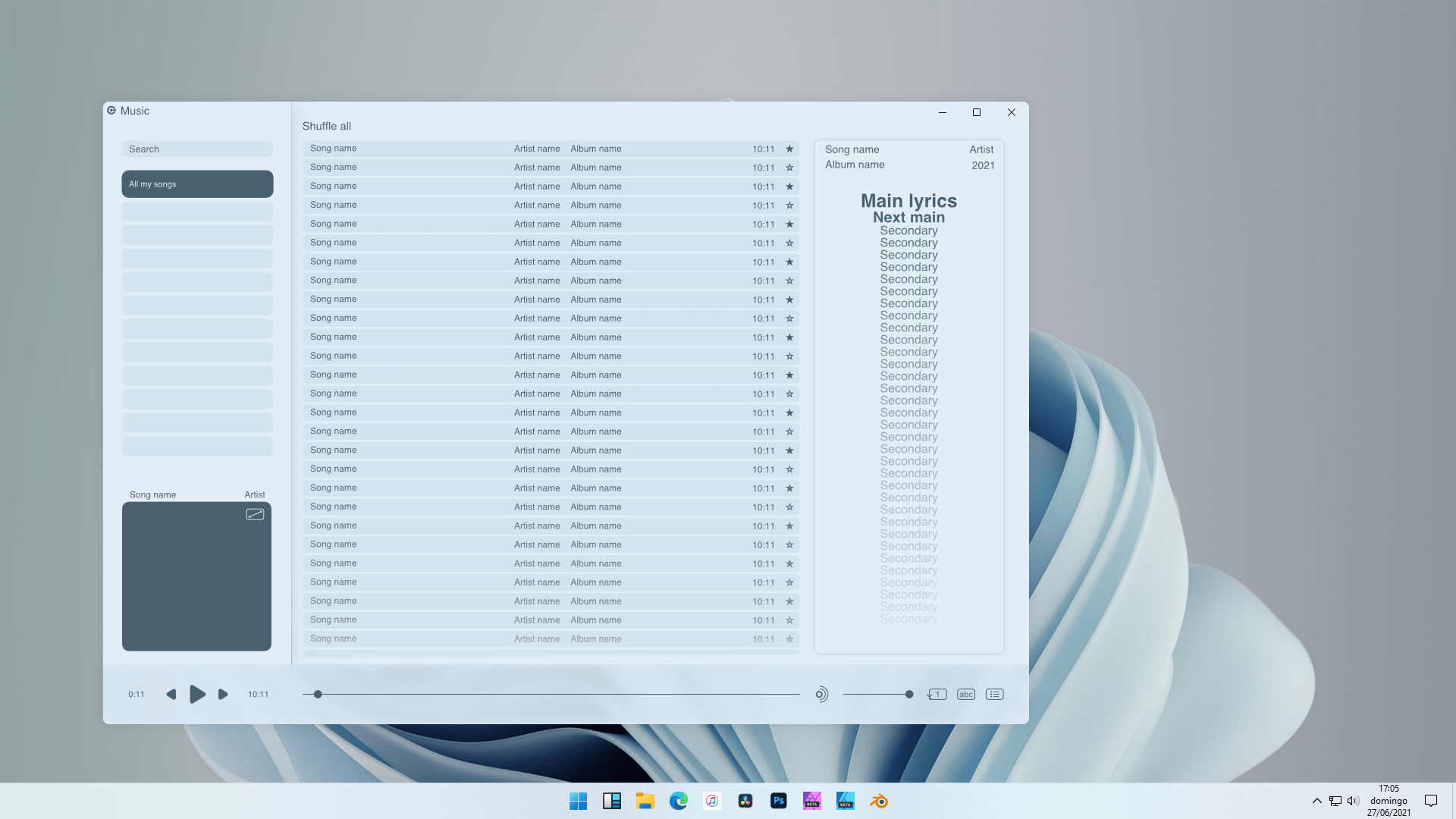 Windows 11 music app concept r/windows