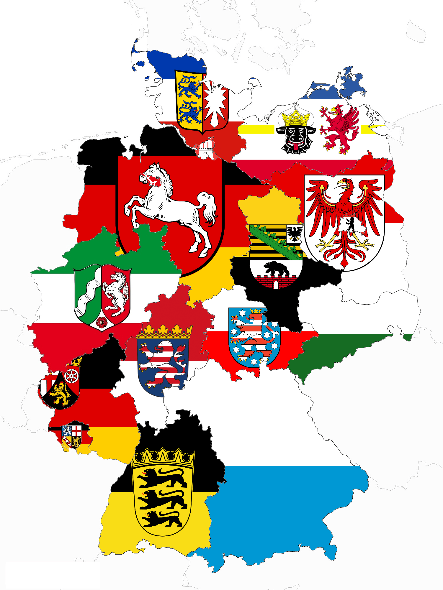 Flags and Map of German States r/vexillology